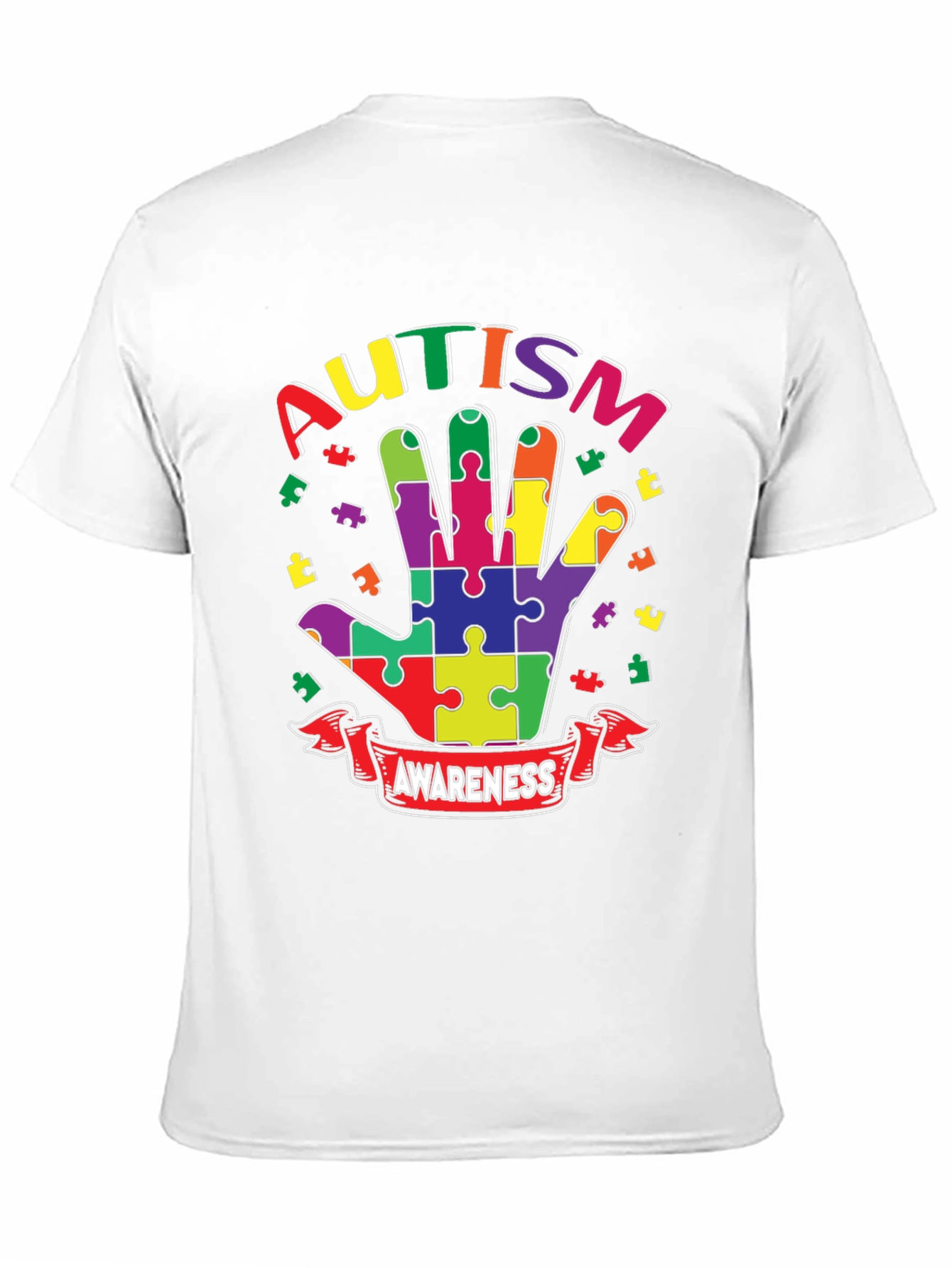 Autism Awareness Puzzle Hand T-Shirt
