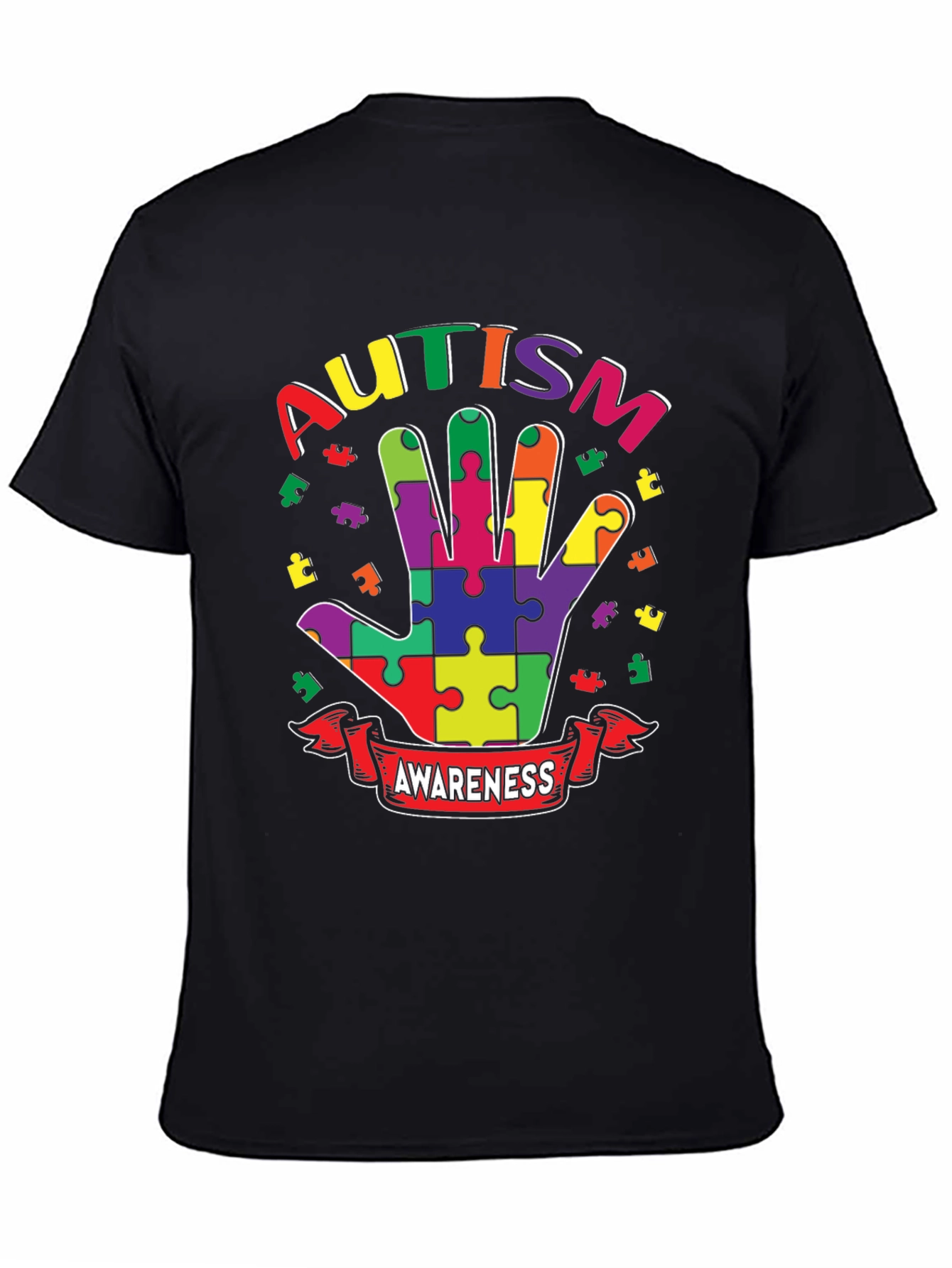 Autism Awareness Puzzle Hand T-Shirt