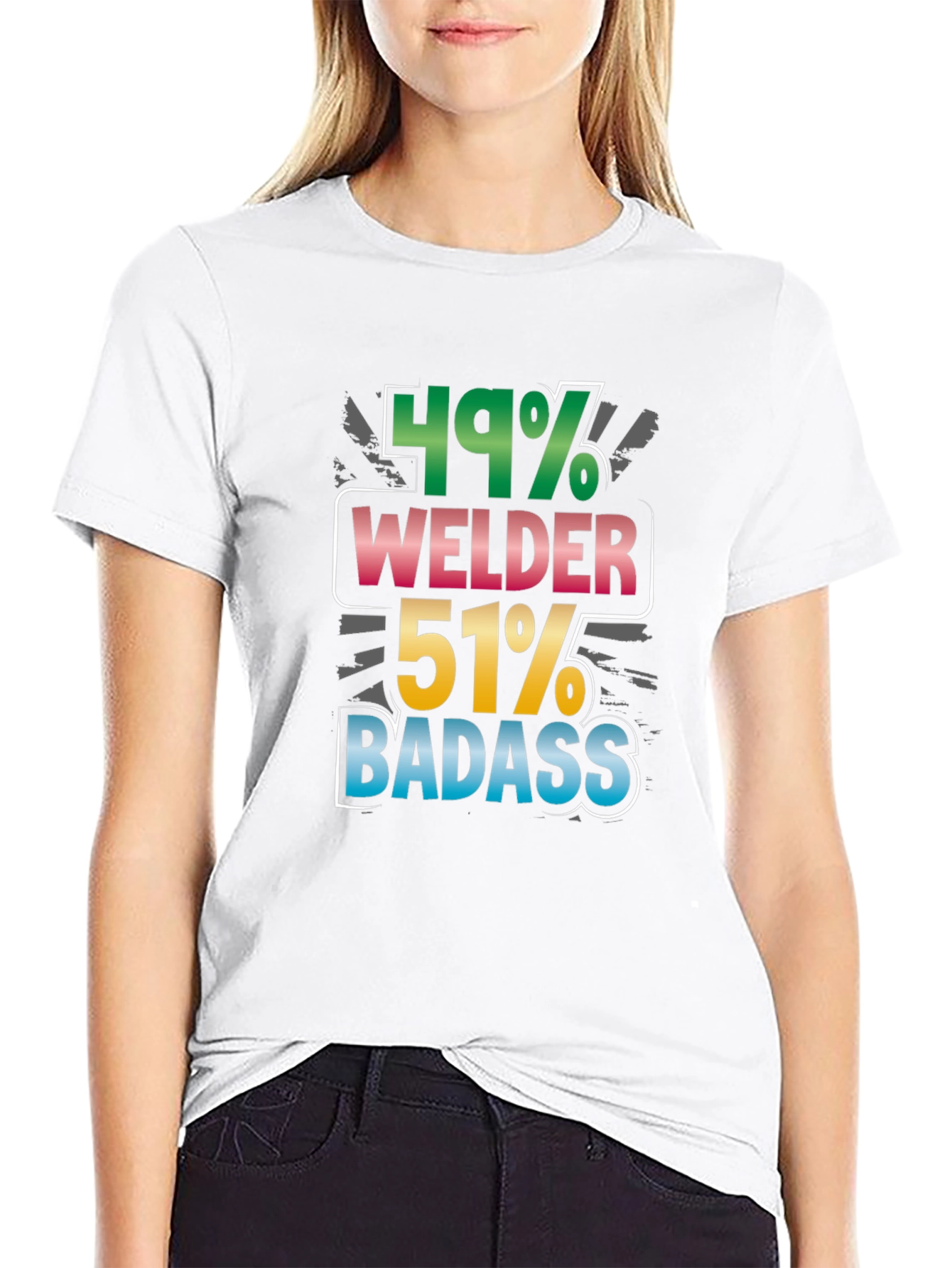 Welder Badass Graphic Tee - Black Cotton Blend Shirt