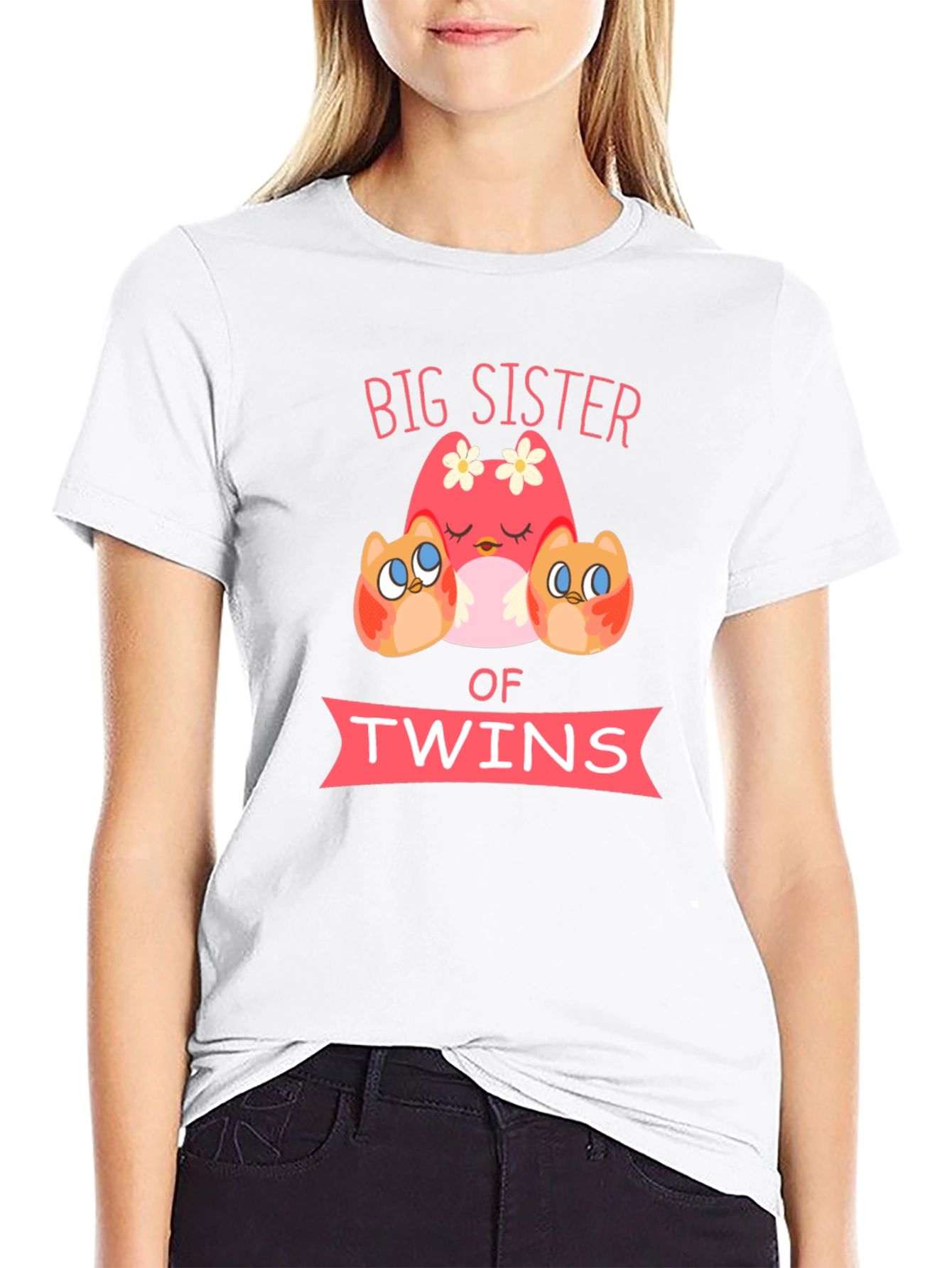 Big Sister of Twins Owl T-Shirt