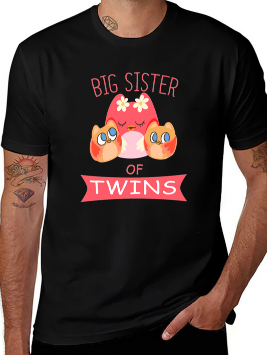 Big Sister of Twins Owl T-Shirt