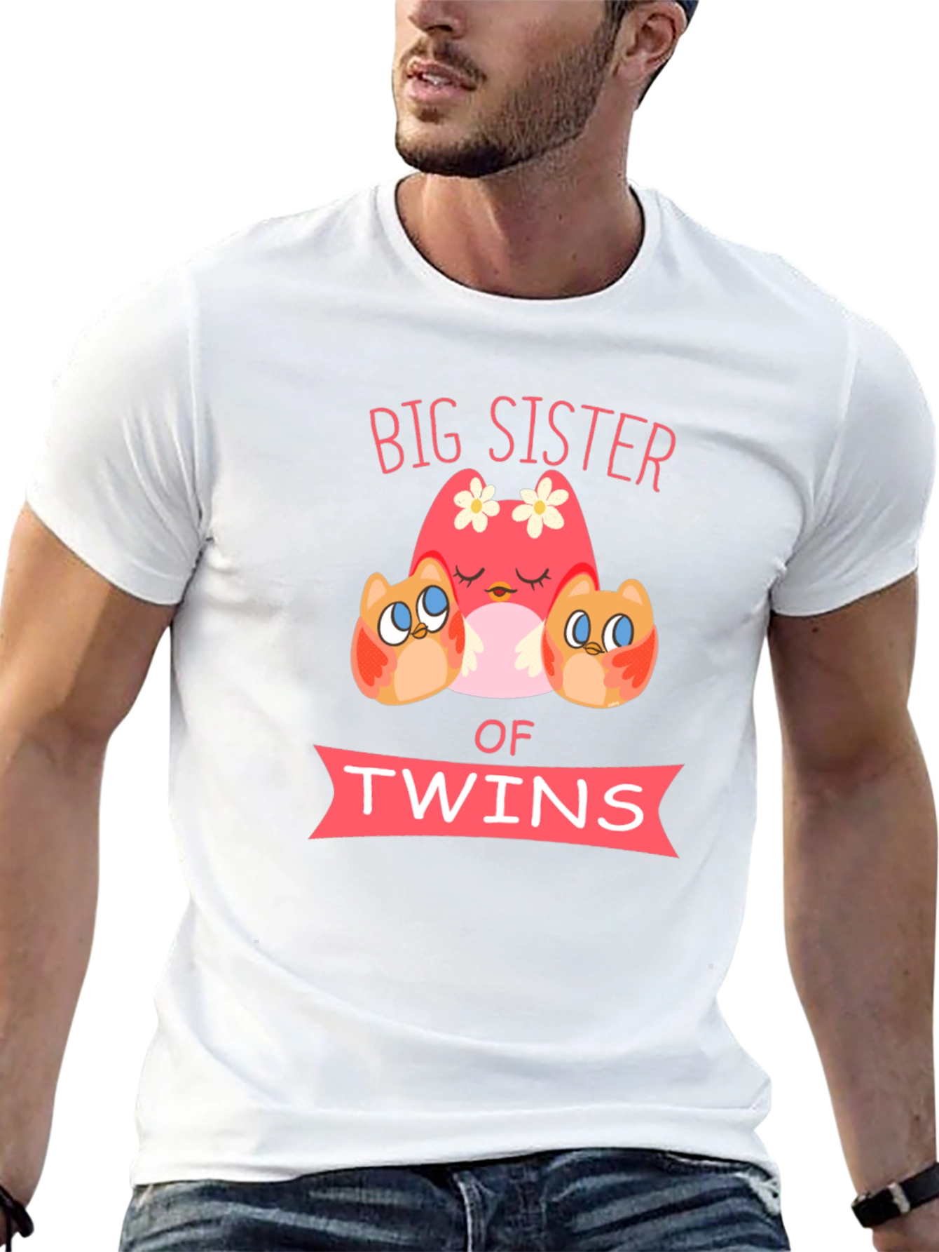 Big Sister of Twins Owl T-Shirt