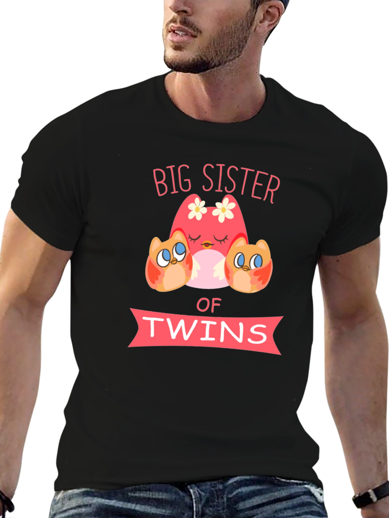 Big Sister of Twins Owl T-Shirt