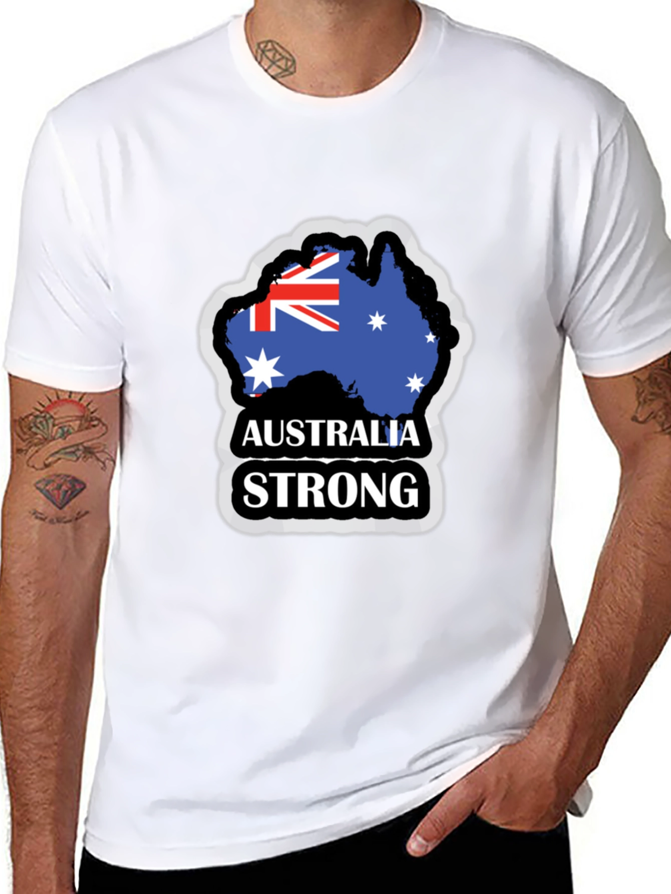 Australia Strong Mens Black T-Shirt