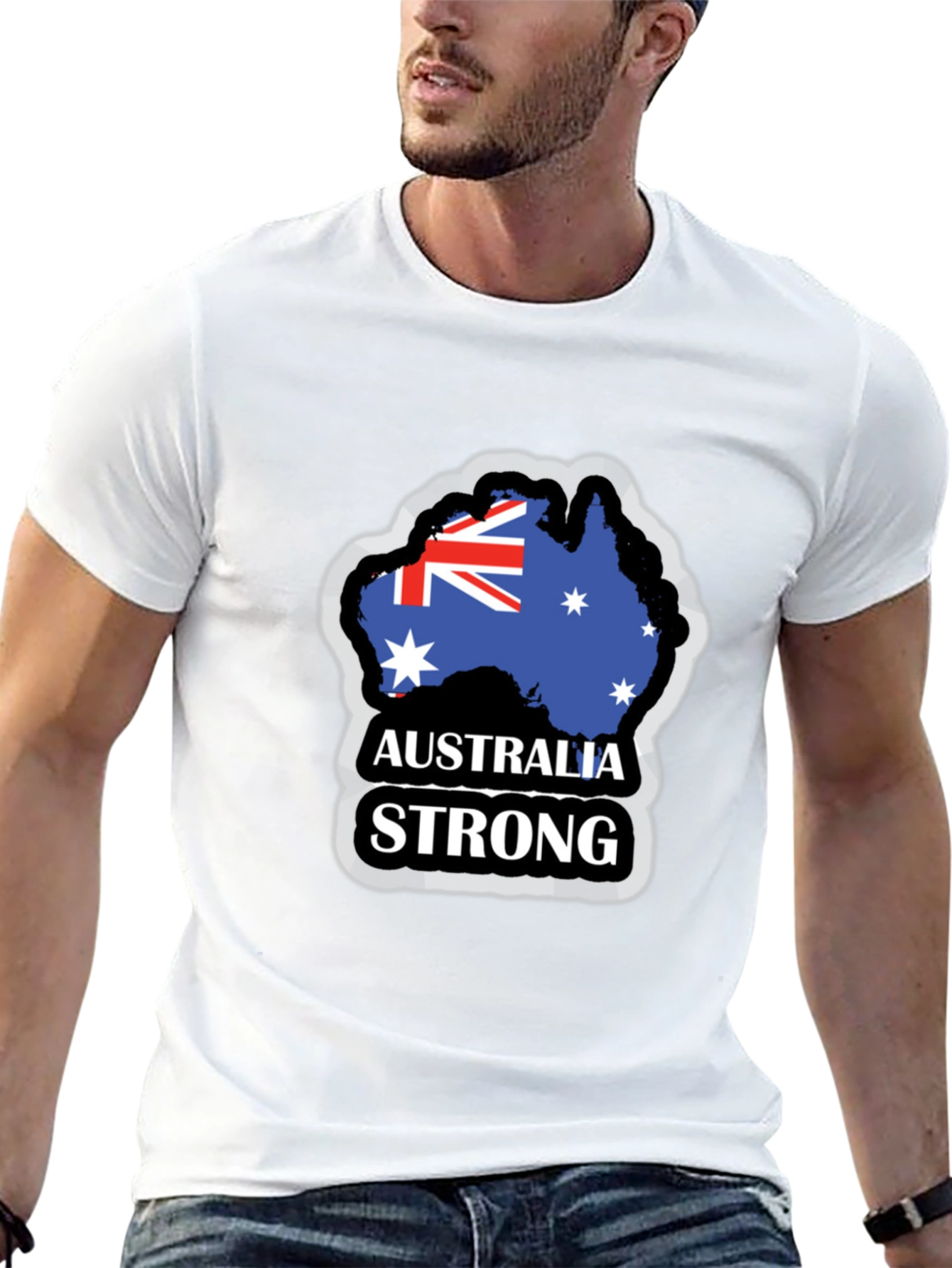 Australia Strong Mens Black T-Shirt