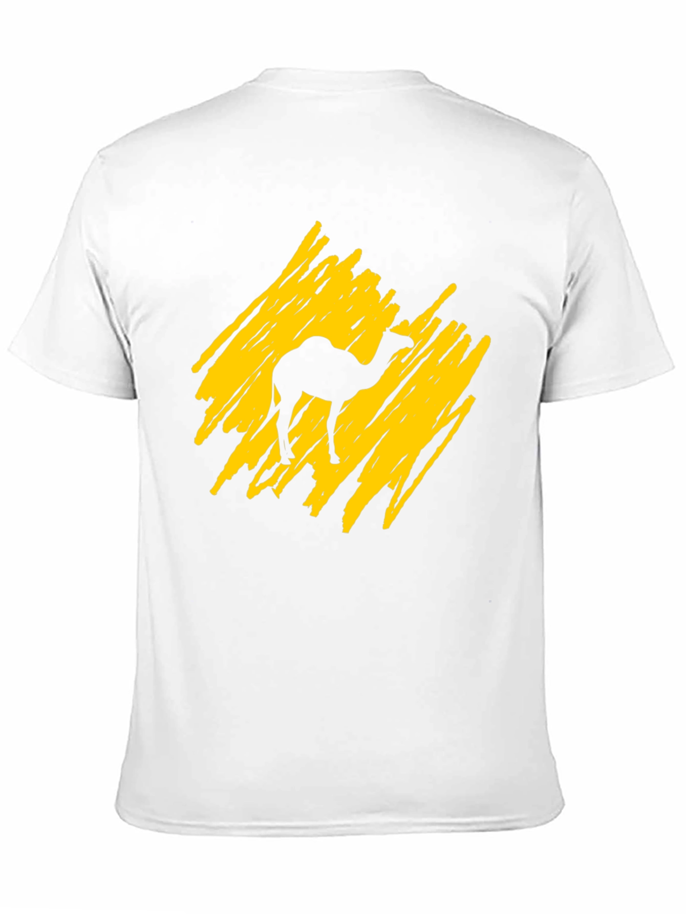 Camel Silhouette Graphic Tee - Trendy Crew Neck T-Shirt