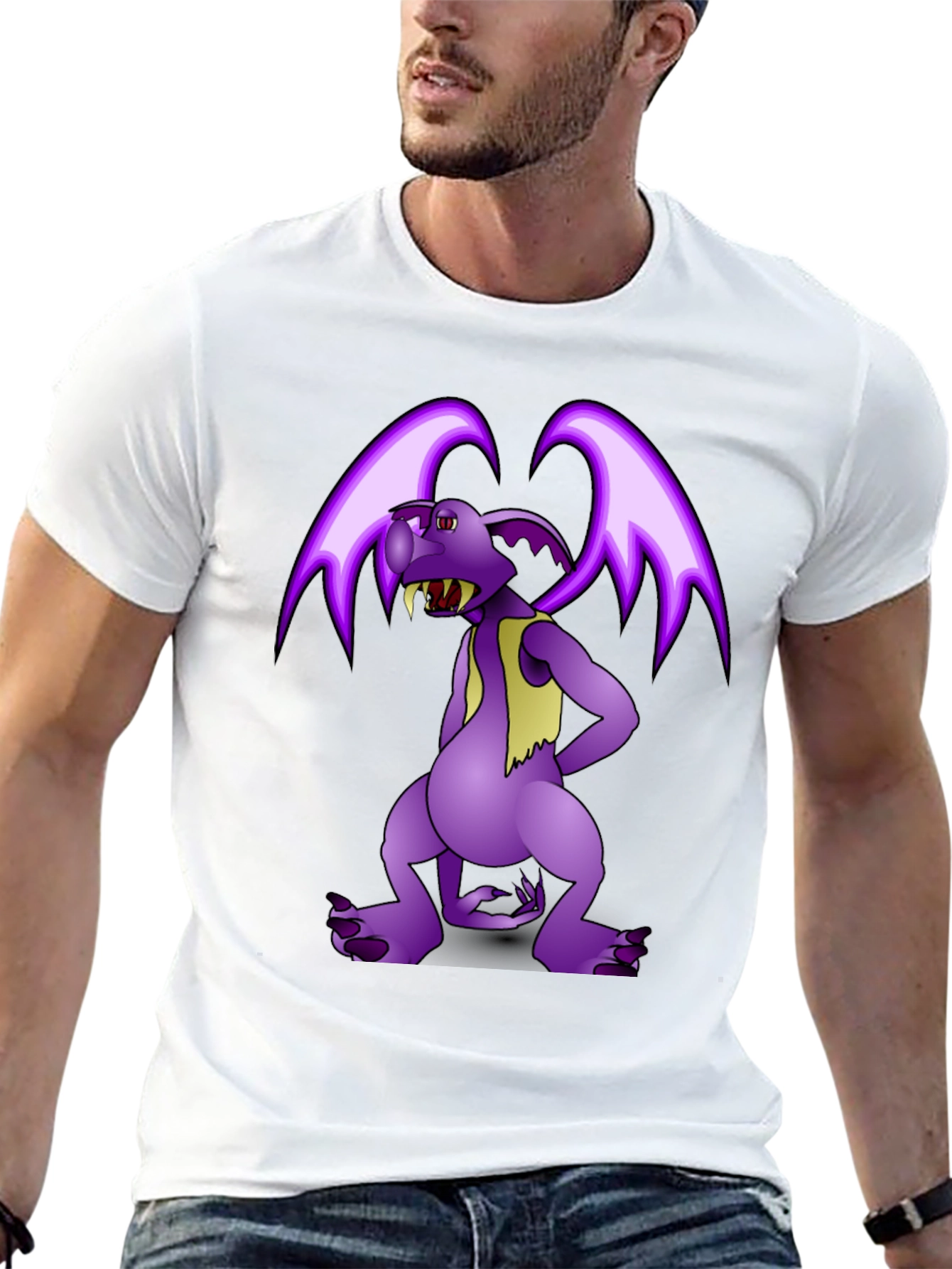 Purple Cartoon Monster Graphic T-Shirt
