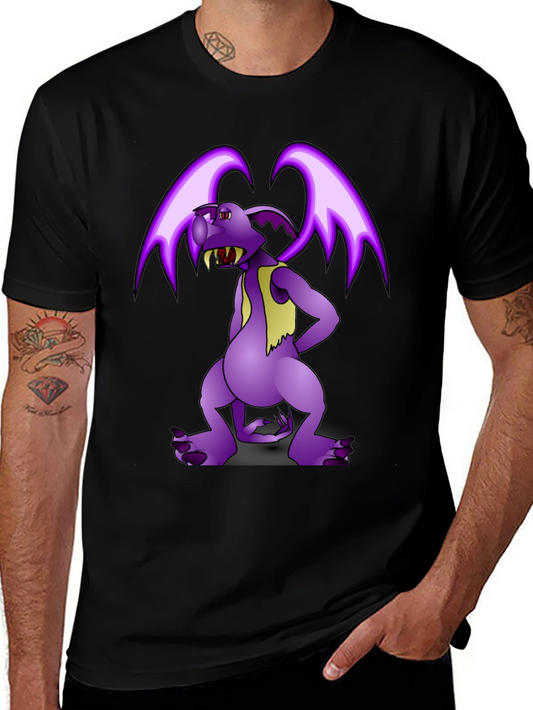 Purple Cartoon Monster Graphic T-Shirt