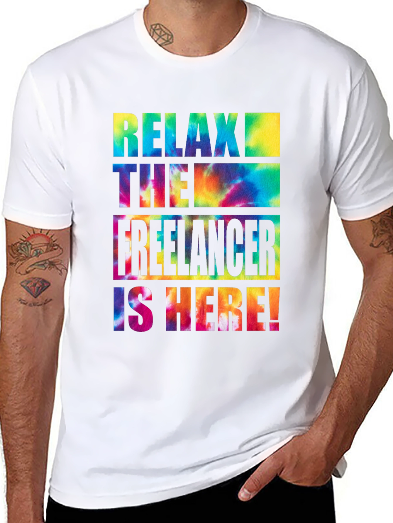 Relax Freelancer Tie Dye Graphic Tee