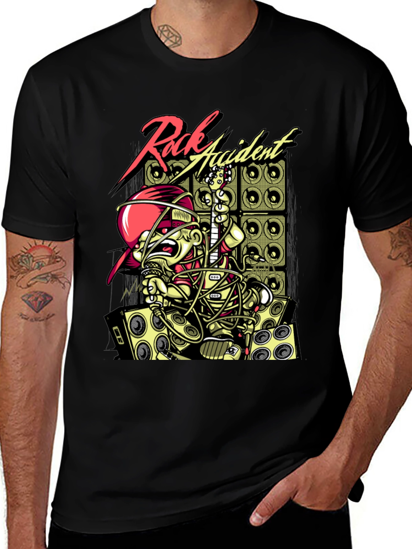 Rock Accident Graphic Print T-Shirt