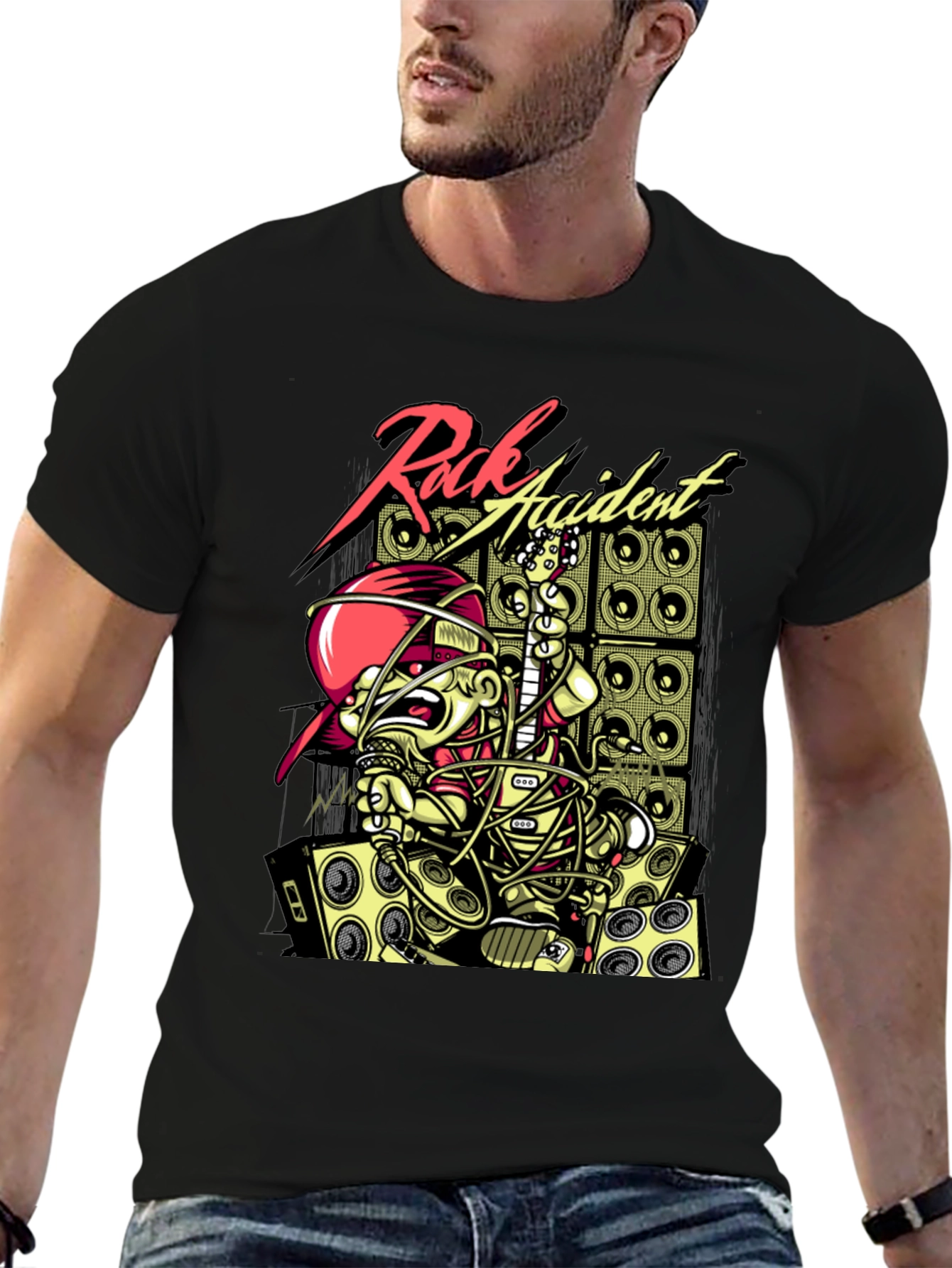 Rock Accident Graphic Print T-Shirt