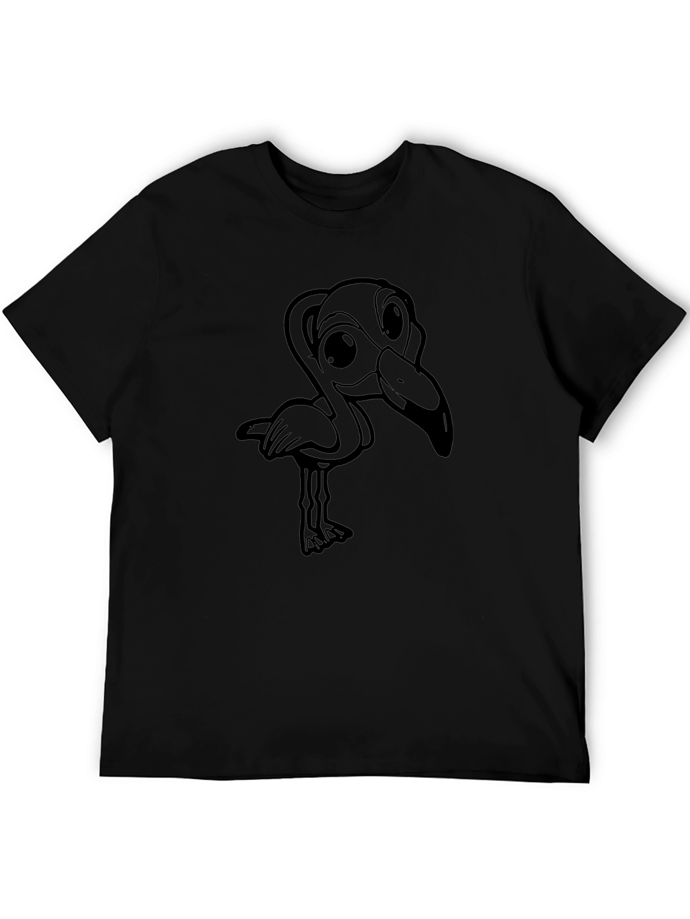 Black Flamingo Graphic Tee - Mens Casual Crew Neck
