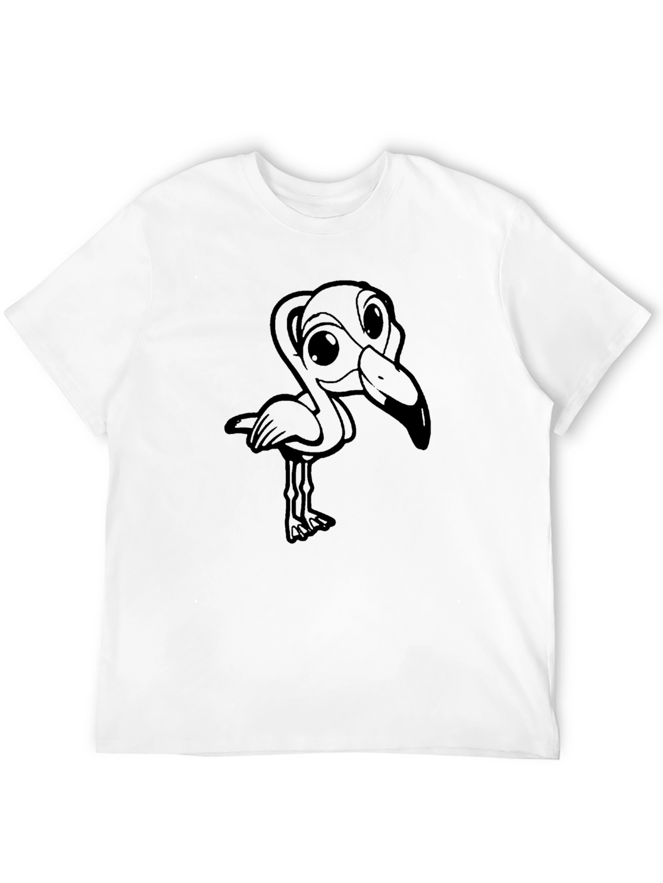 Black Flamingo Graphic Tee - Mens Casual Crew Neck