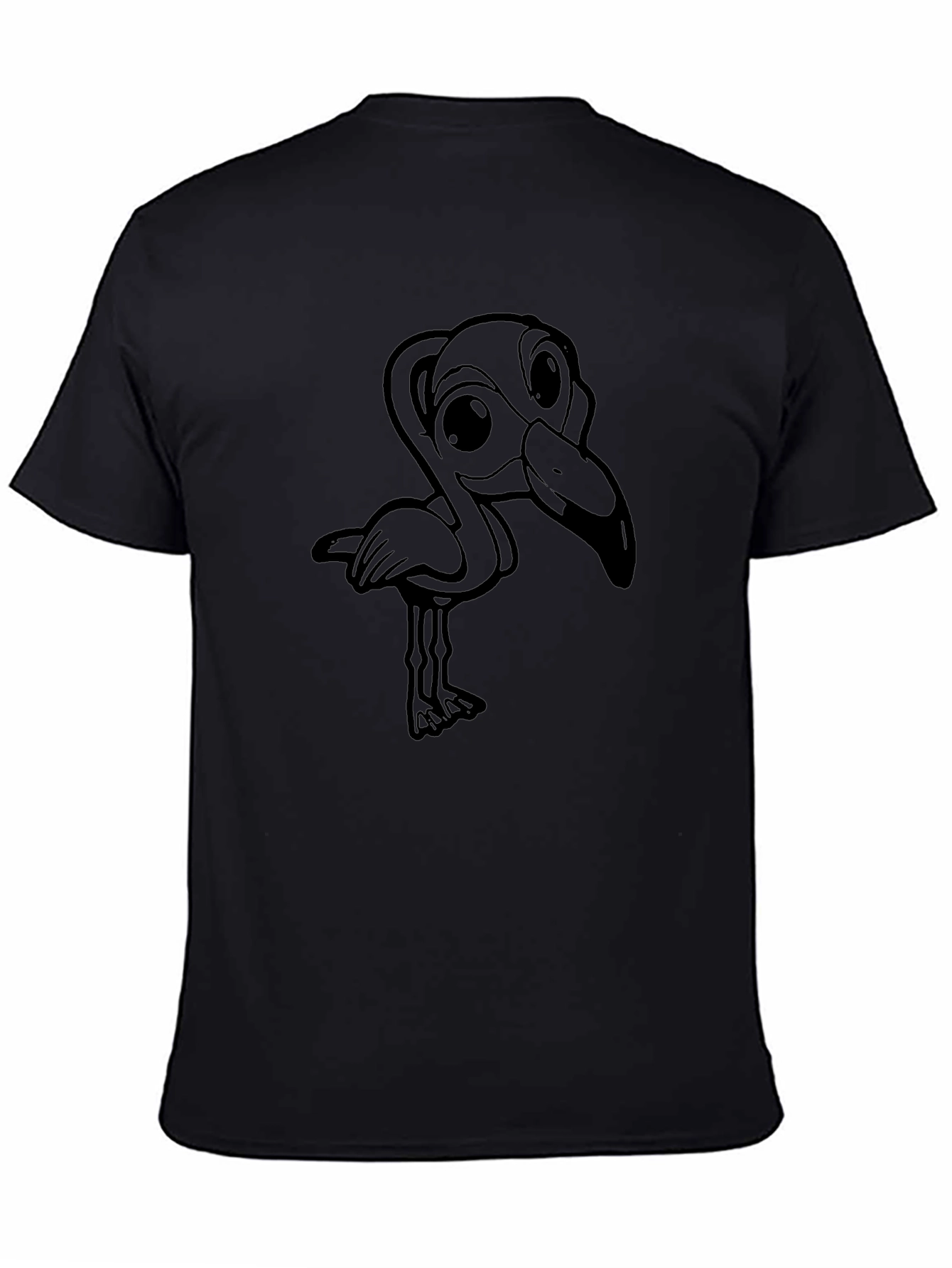 Black Flamingo Graphic Tee - Mens Casual Crew Neck