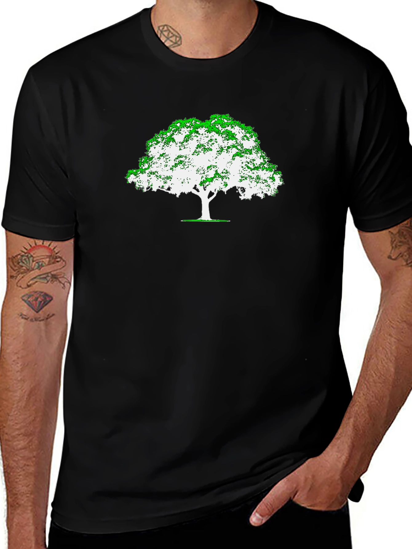 Black Tree Graphic Tee - Nature Inspired Design