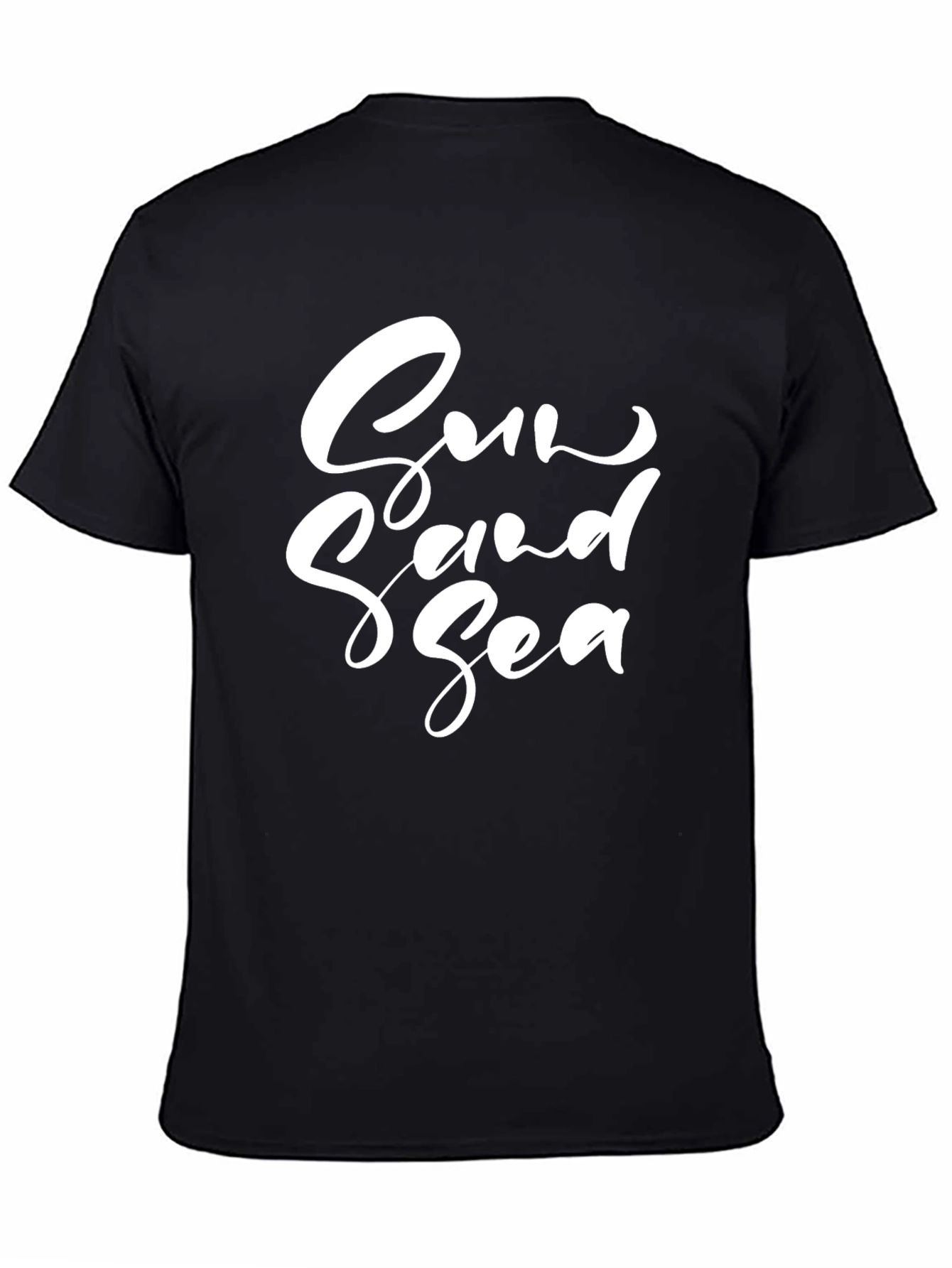 Sun Sand Sea Graphic Tee - Black Casual Shirt