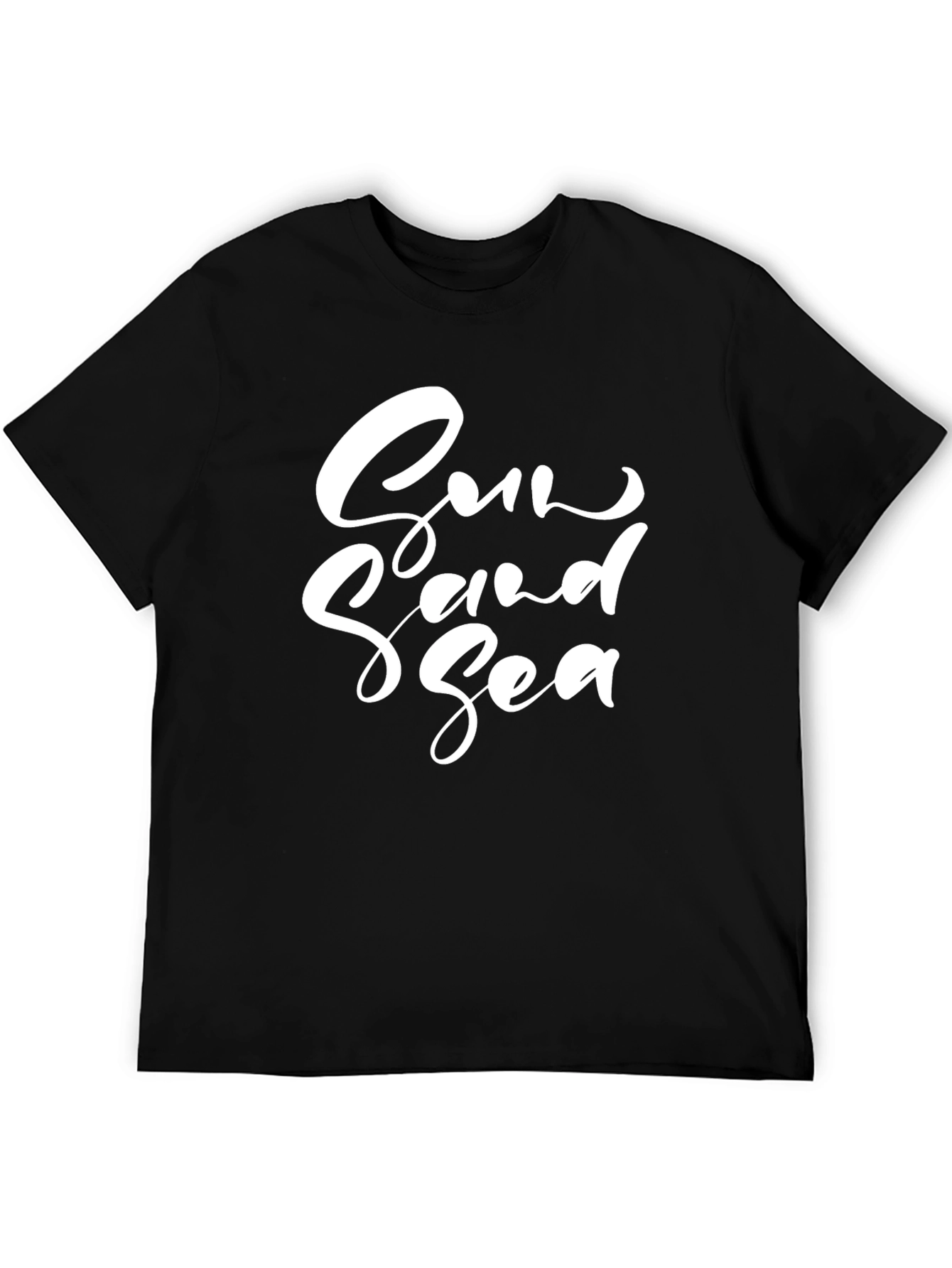 Sun Sand Sea Graphic Tee - Black Casual Shirt