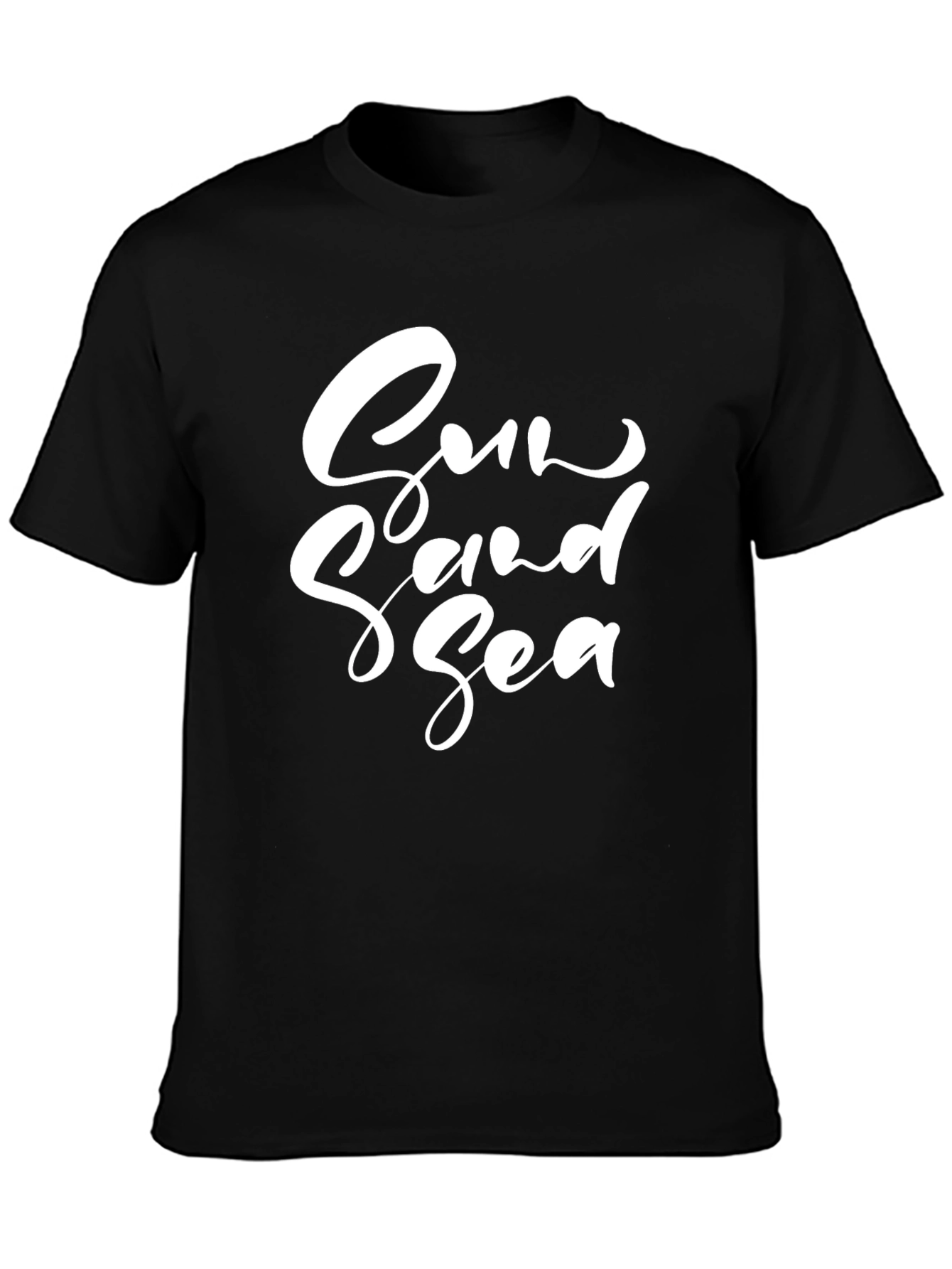 Sun Sand Sea Graphic Tee - Black Casual Shirt