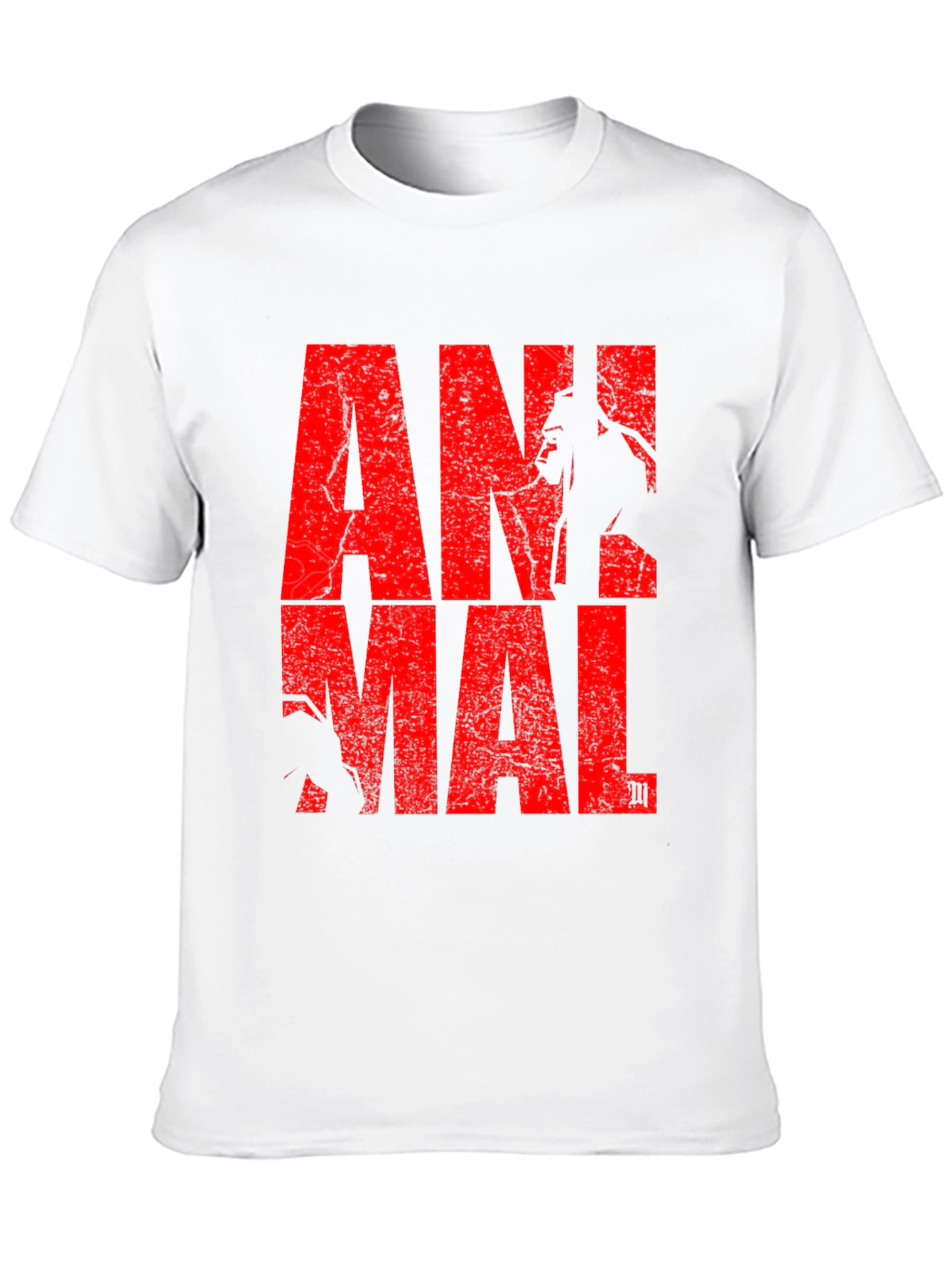 Animal Graphic Tee - Red Print on Black