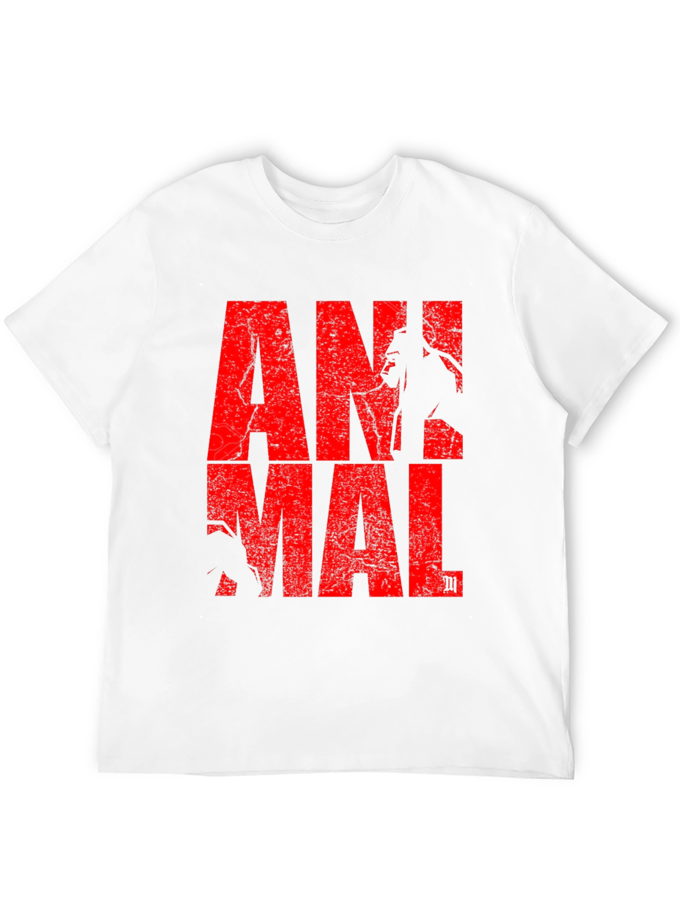 Animal Graphic Tee - Red Print on Black
