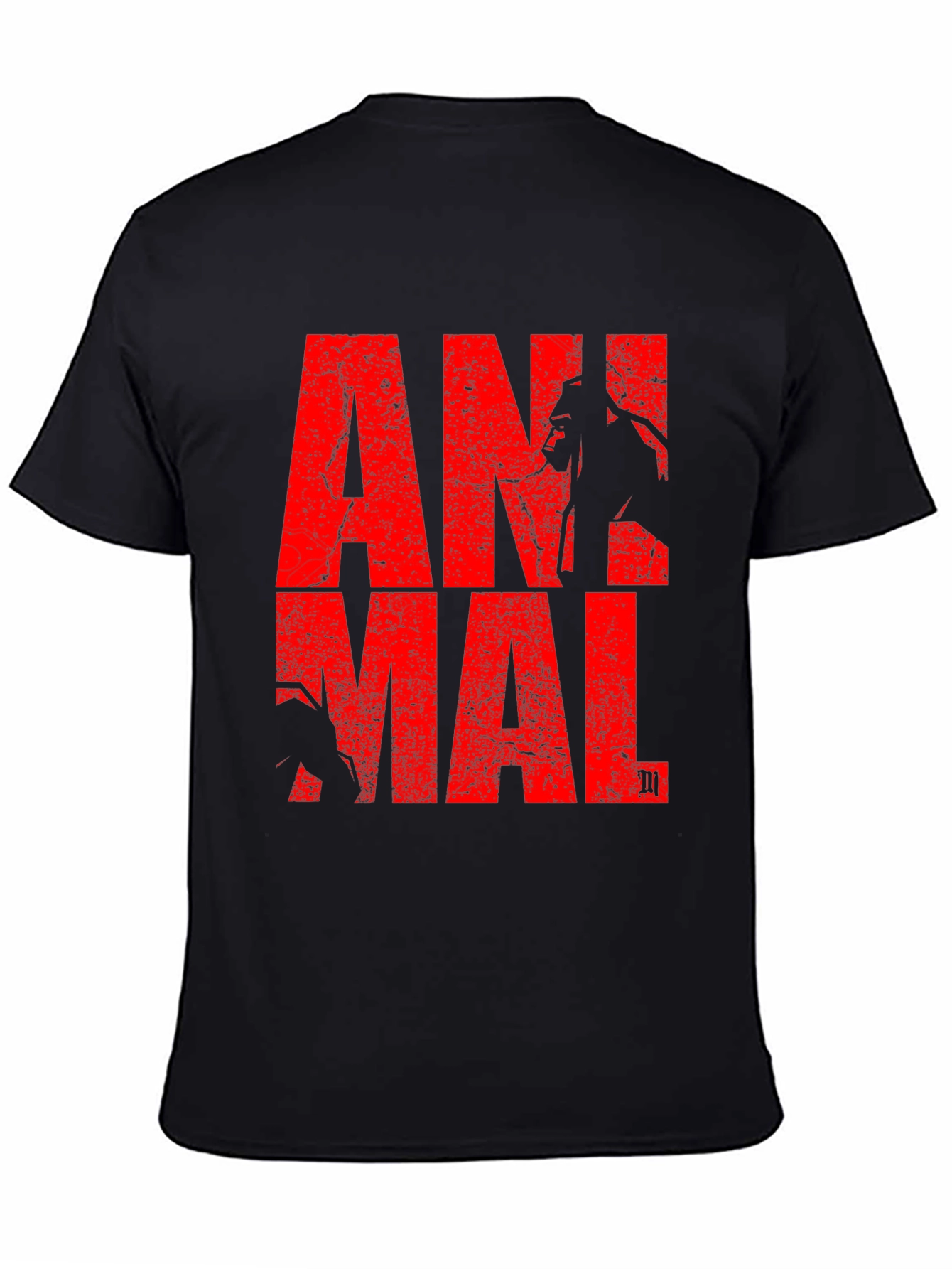 Animal Graphic Tee - Red Print on Black