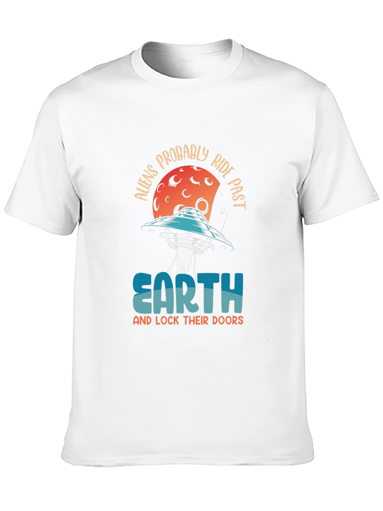 Aliens Probably Ride Past Earth Black Graphic Tee