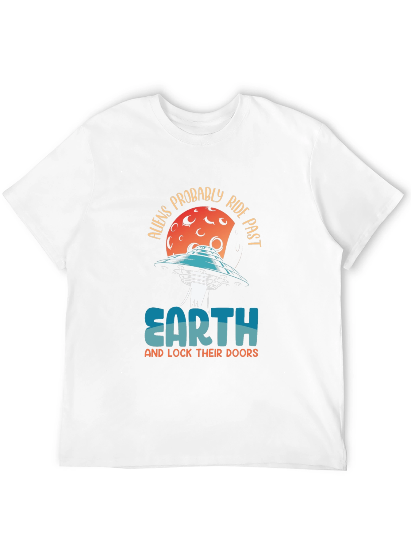 Aliens Probably Ride Past Earth Black Graphic Tee