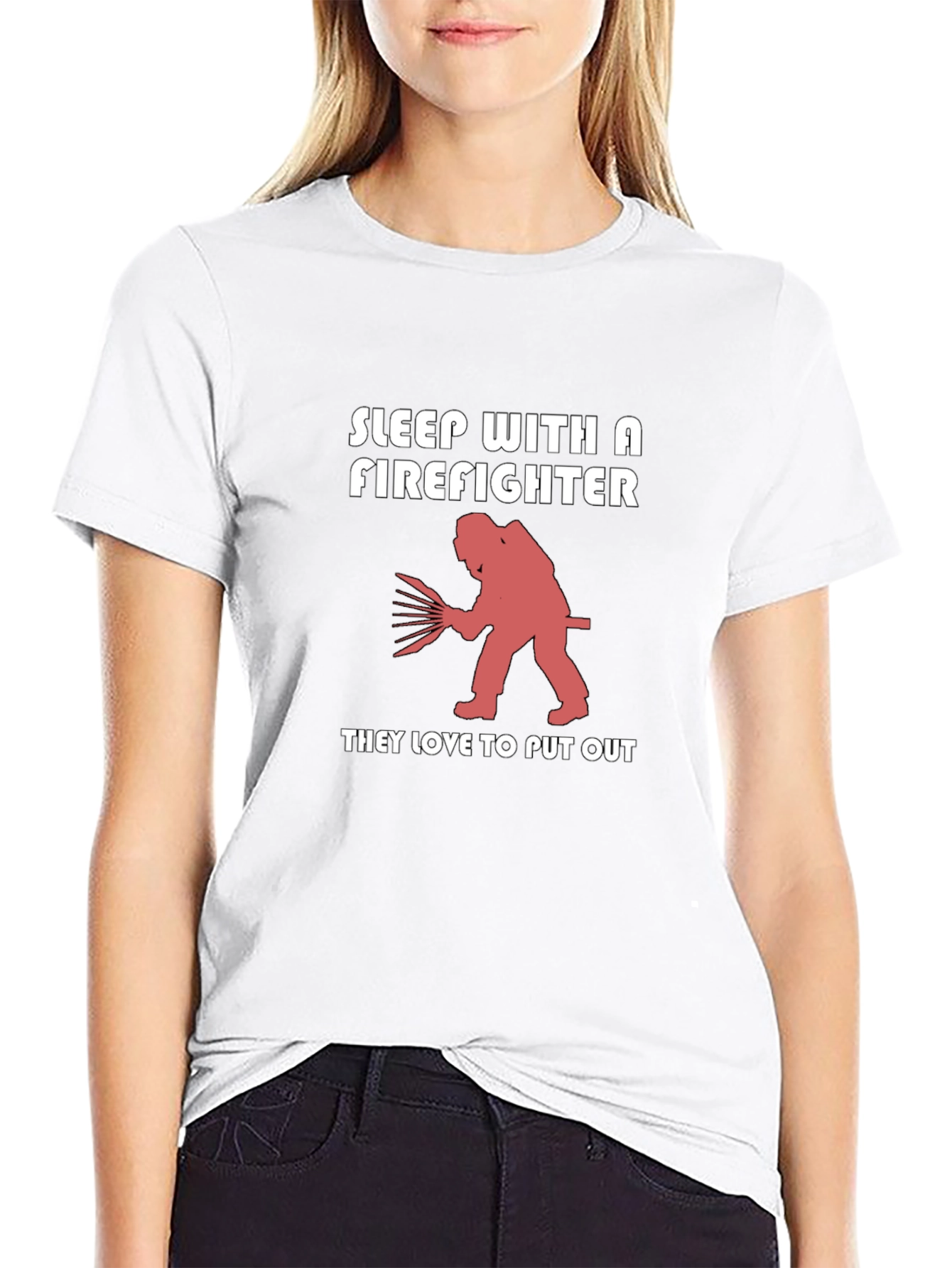 Sleep With Firefighter Graphic Tee