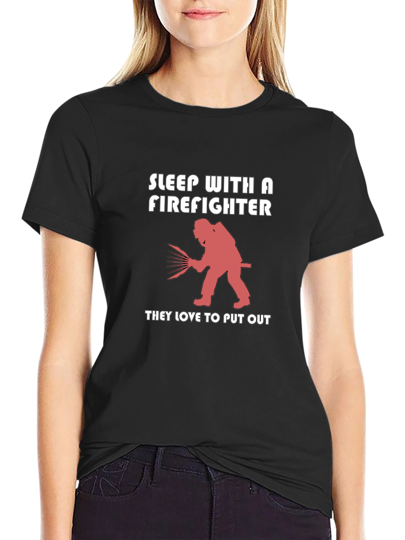 Sleep With Firefighter Graphic Tee