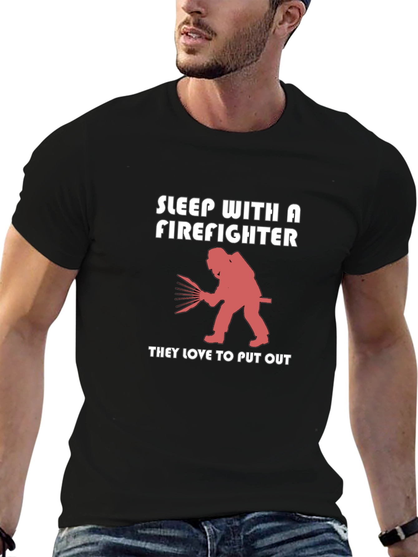 Sleep With Firefighter Graphic Tee