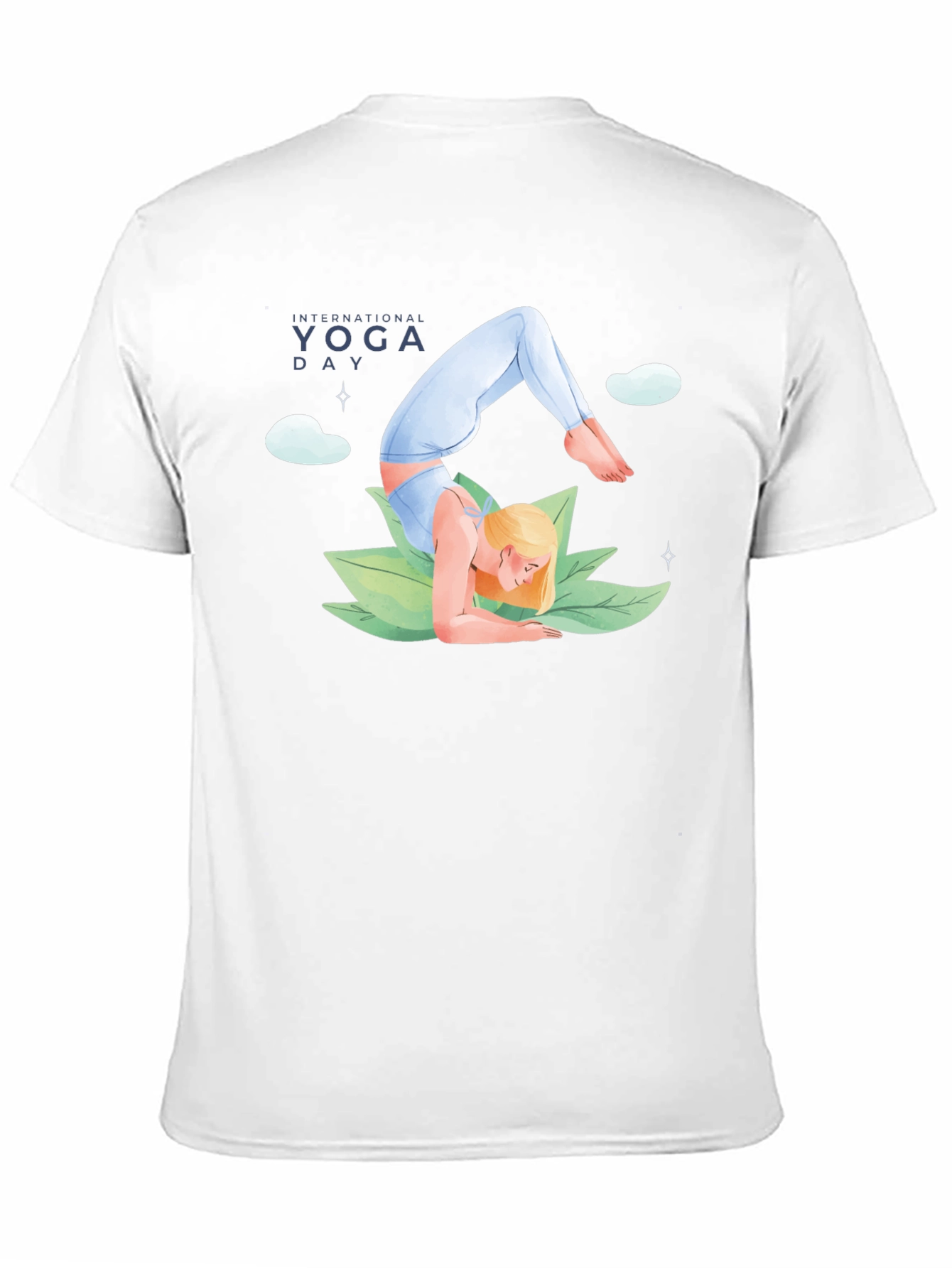 Yoga Day Graphic Tee - Black Cotton