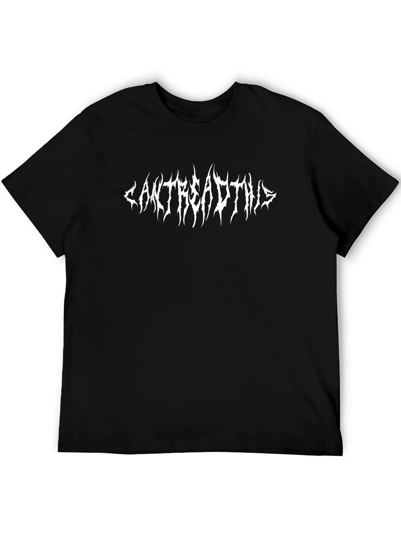 Black T-Shirt with SANTREADTHUS White Print