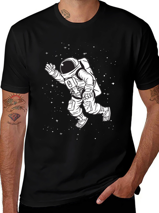 Astronaut in Space Black T-Shirt