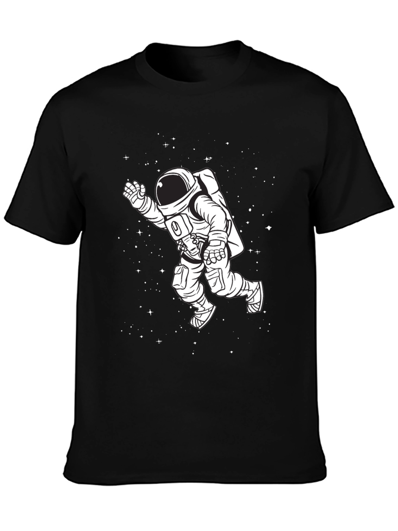 Astronaut in Space Black T-Shirt