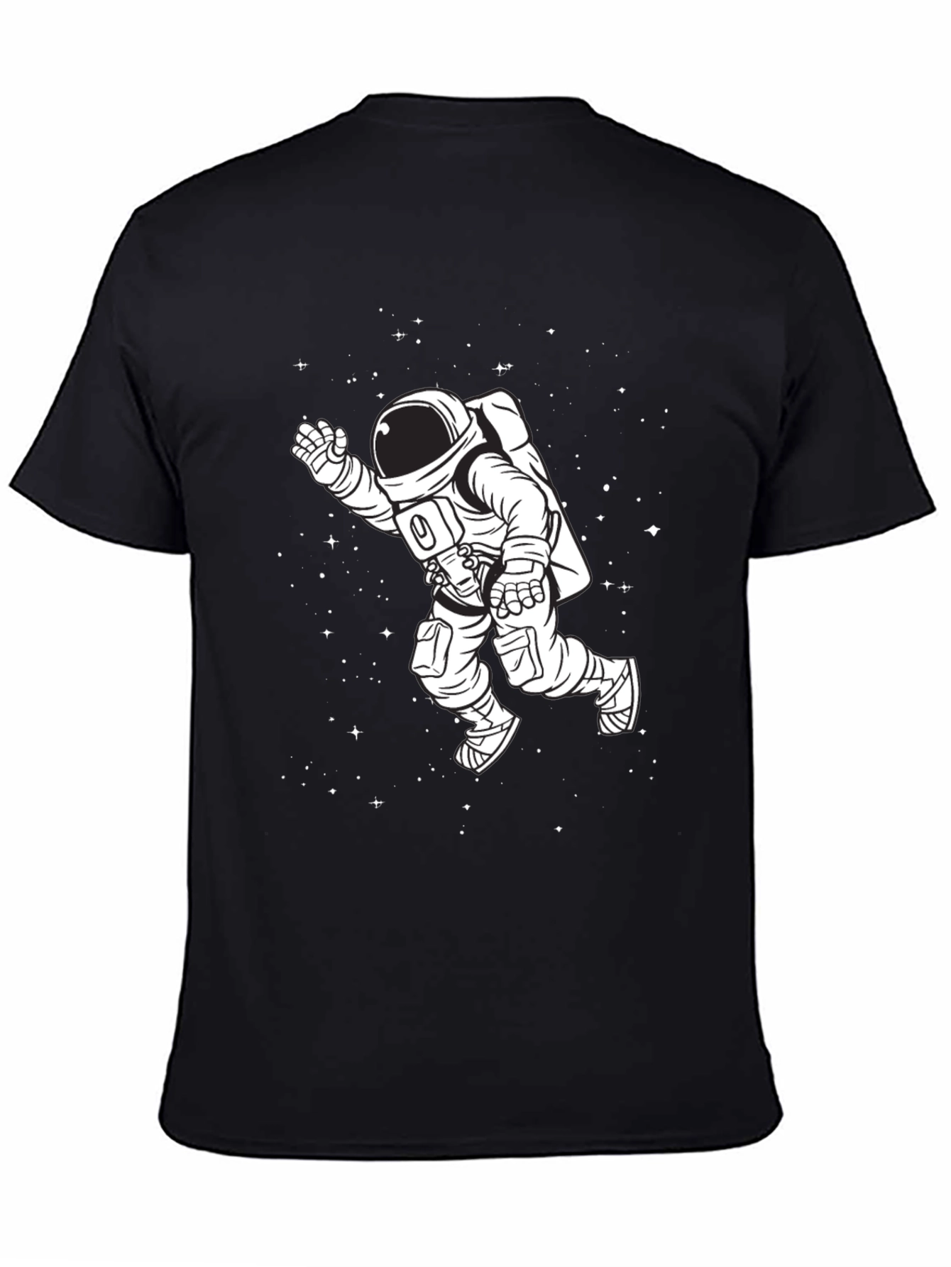 Astronaut in Space Black T-Shirt