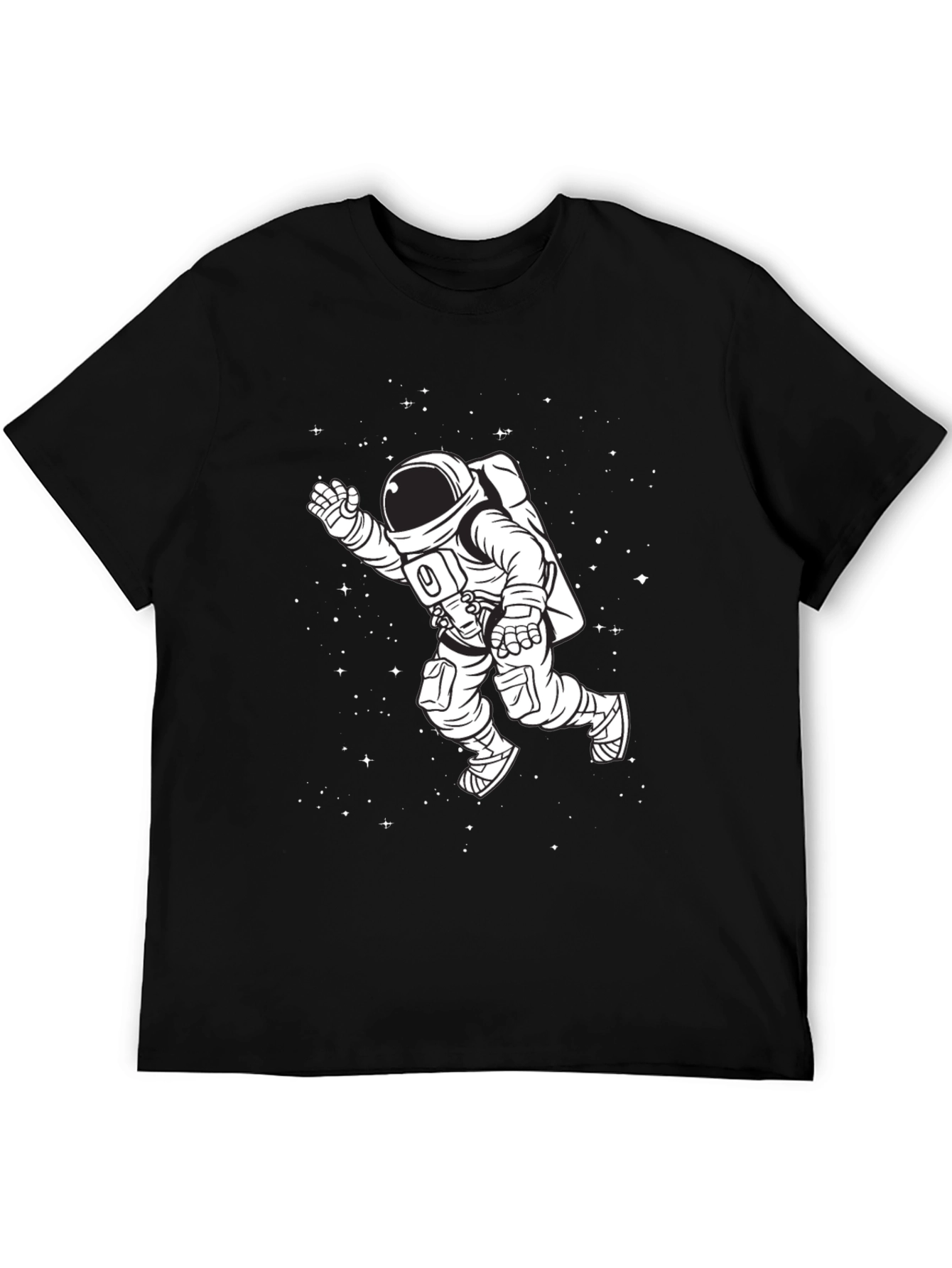 Astronaut in Space Black T-Shirt