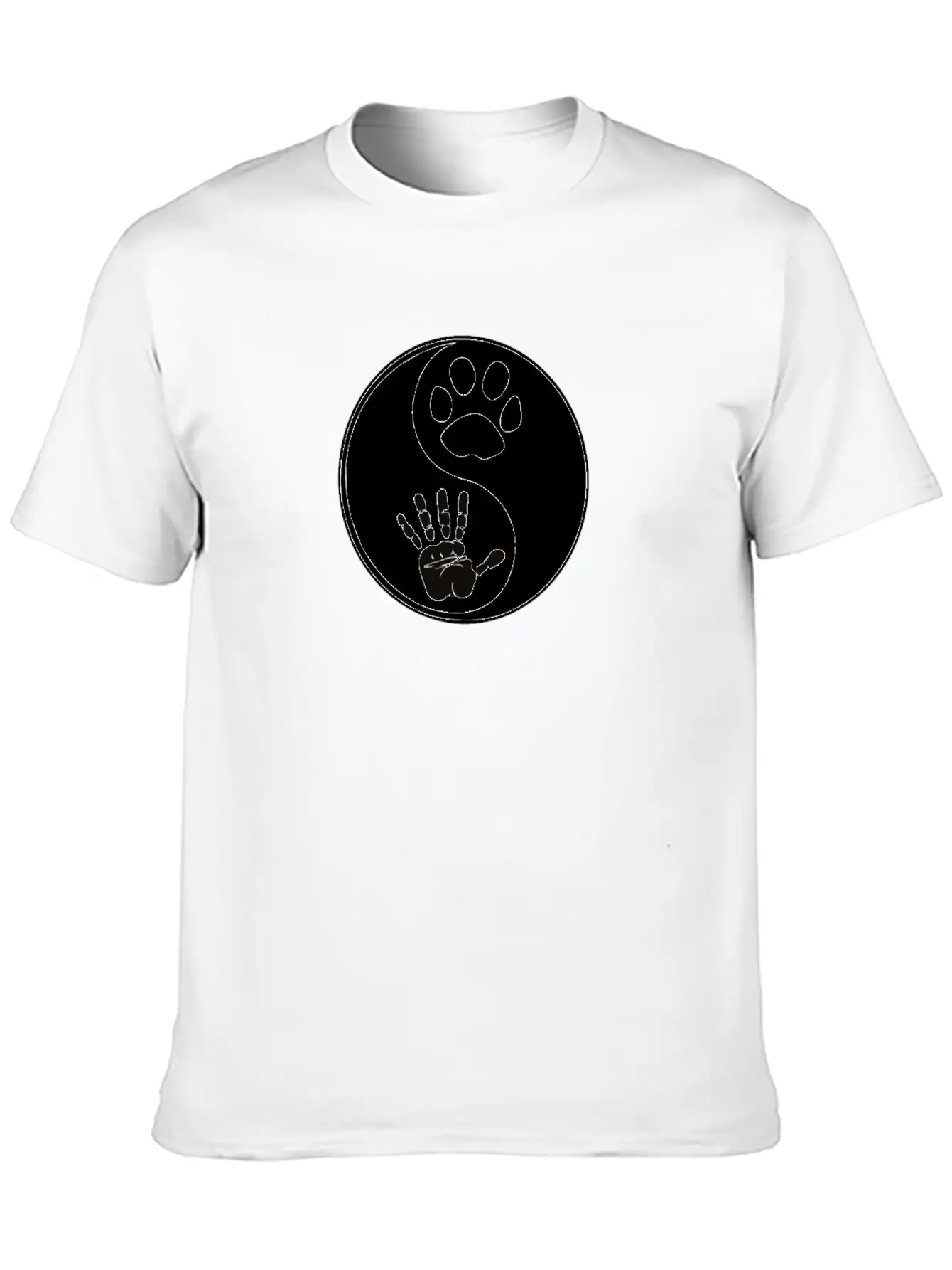 Yin Yang Dog Harmony Lightweight Cotton T-Shirt – Daily Comfort Graphic Shirt