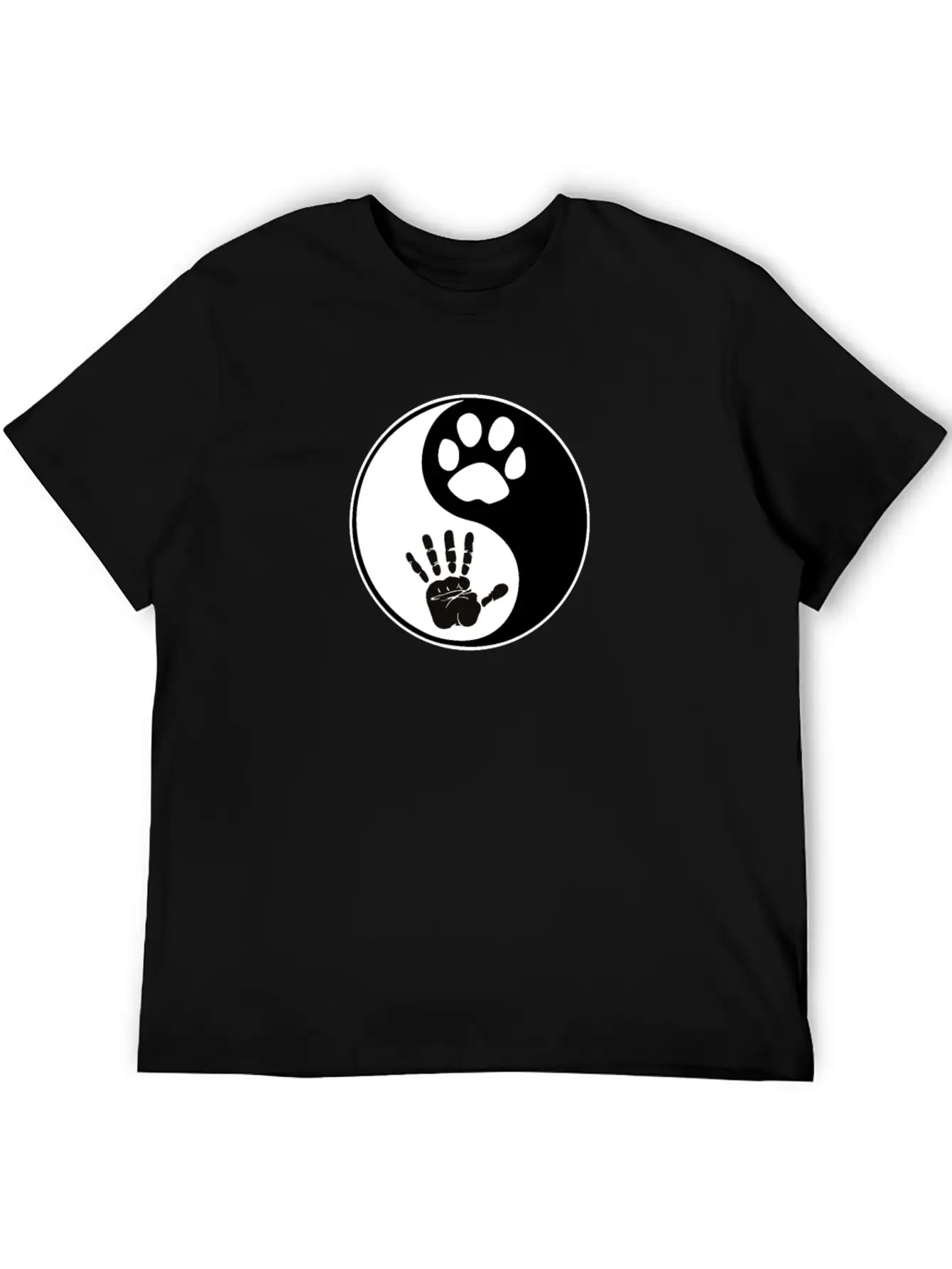 Yin Yang Dog Harmony Lightweight Cotton T-Shirt – Daily Comfort Graphic Shirt
