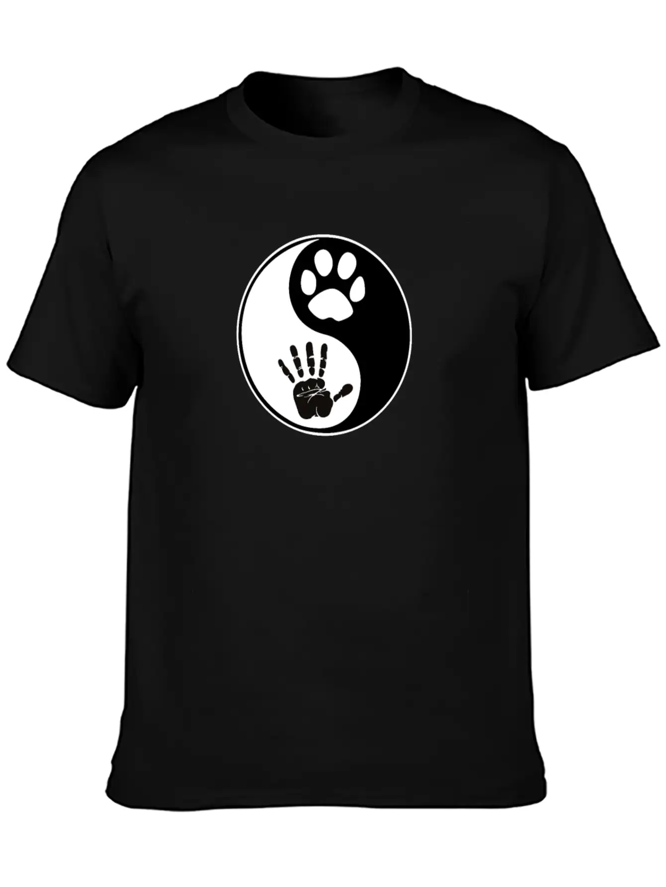 Yin Yang Dog Harmony Lightweight Cotton T-Shirt – Daily Comfort Graphic Shirt