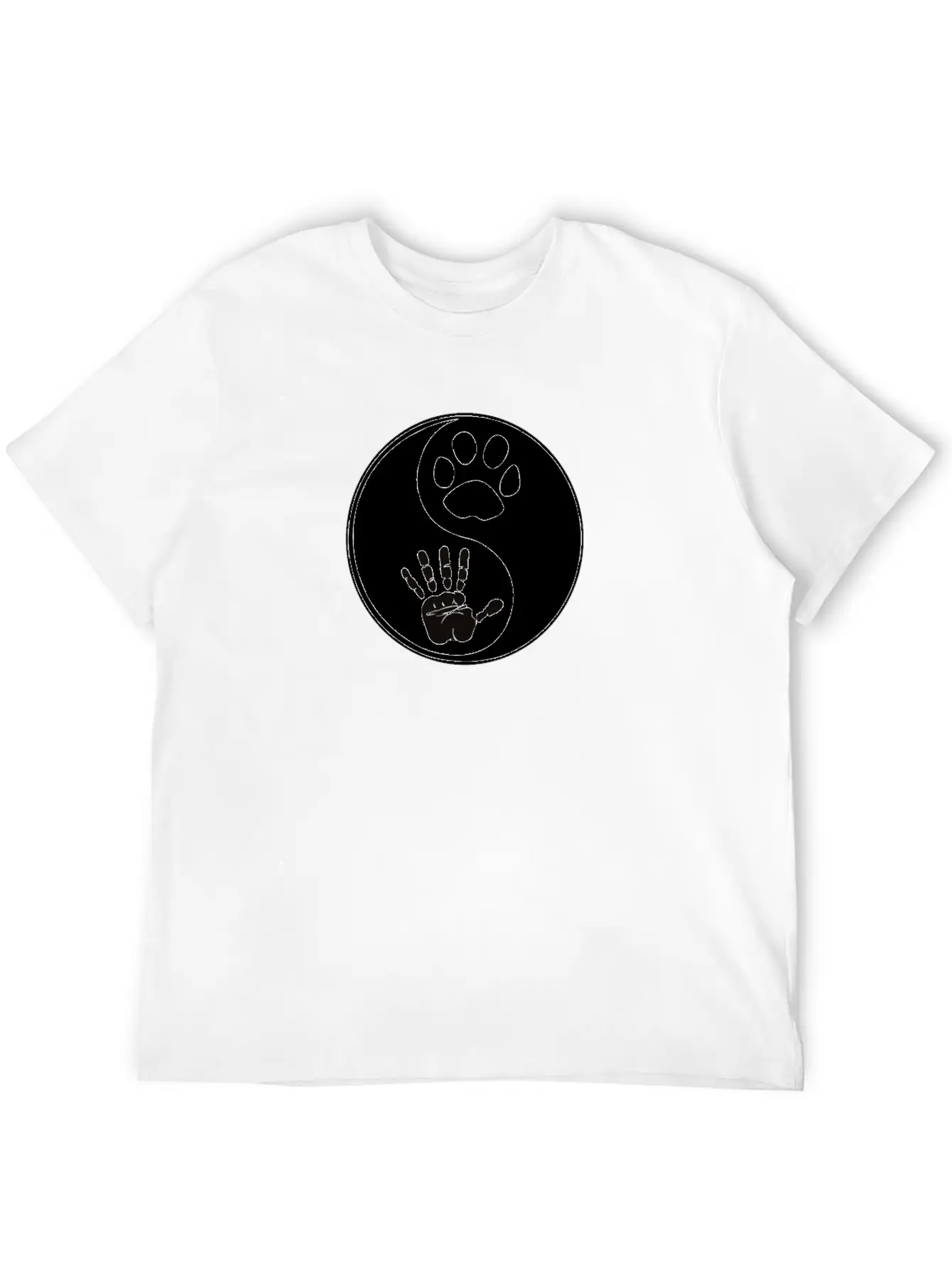 Yin Yang Dog Harmony Lightweight Cotton T-Shirt – Daily Comfort Graphic Shirt