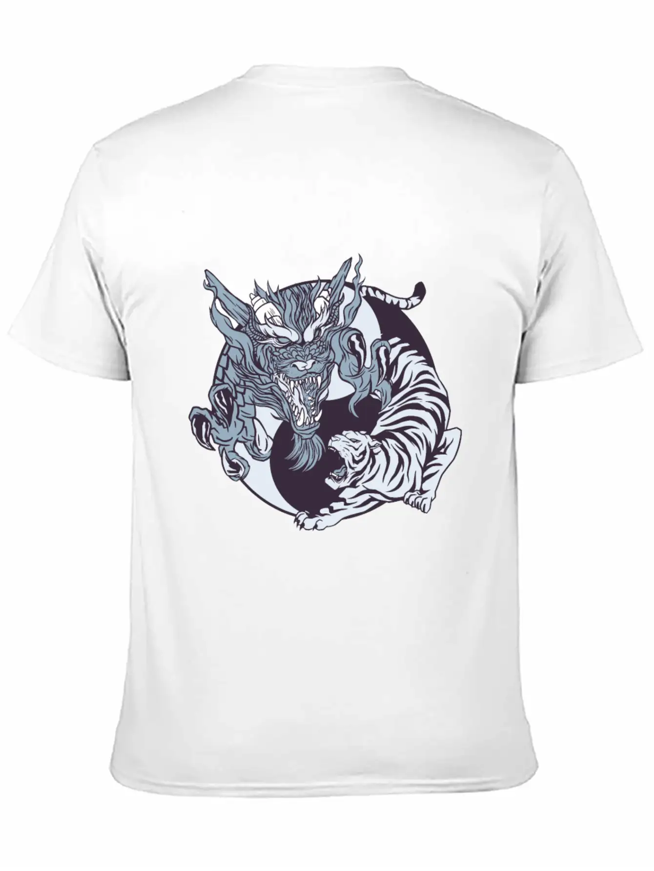 Yin Yang Dragon And Tiger Lightweight Cotton T-Shirt – Daily Comfort Graphic Shirt