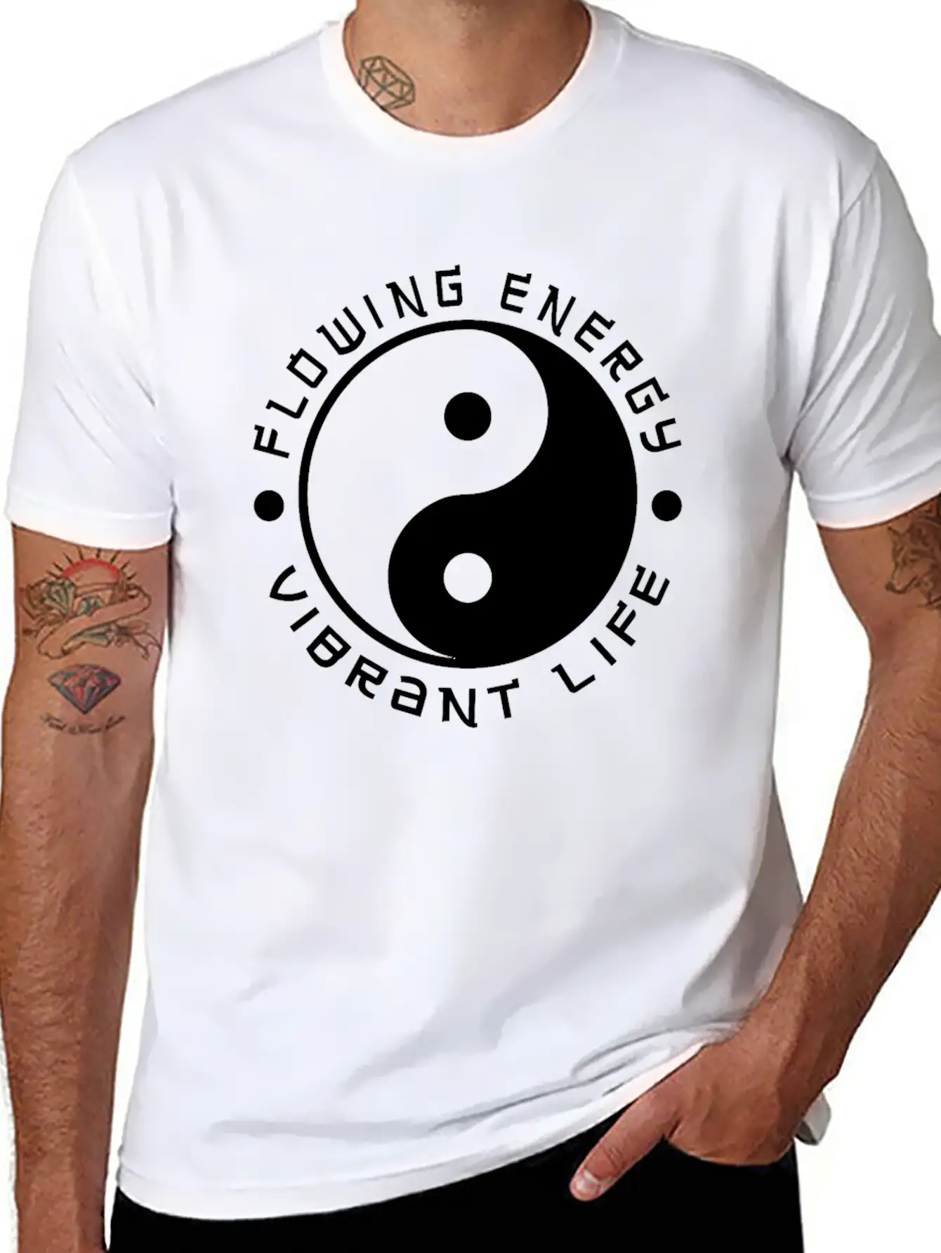Yin Yang Quote Love Traditional Chinese Lightweight Cotton T-Shirt – Daily Comfort Graphic Shirt