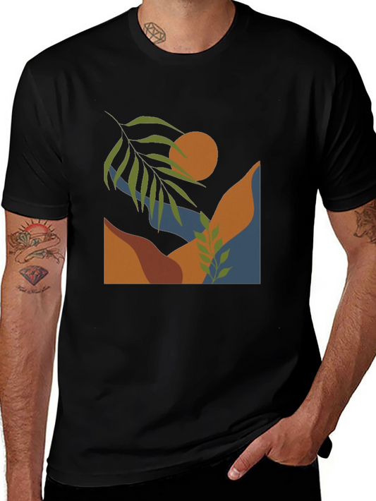 Abstract Landscape Graphic Tee - Modern Minimalist Design