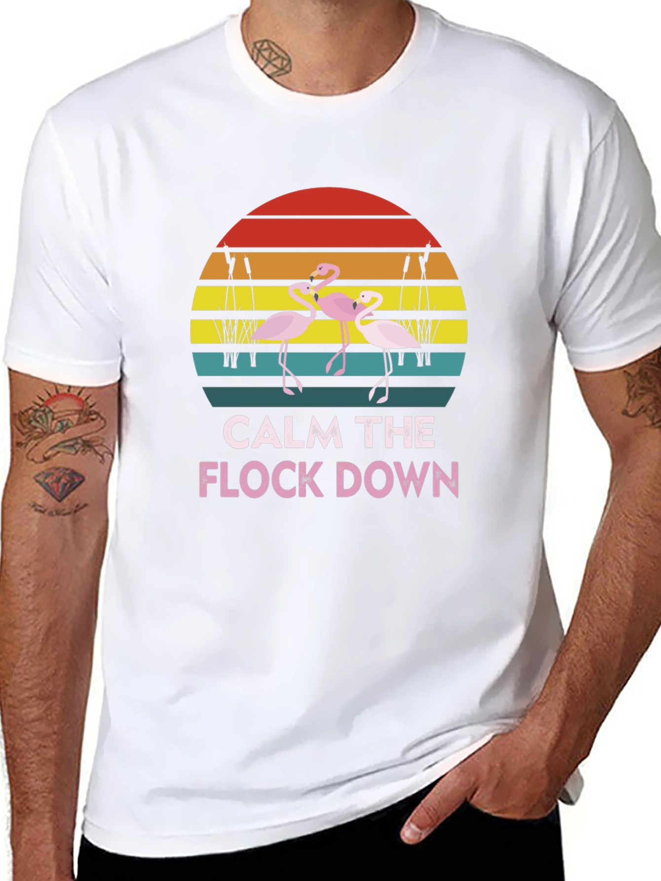 Calm The Flock Down Flamingo T-Shirt