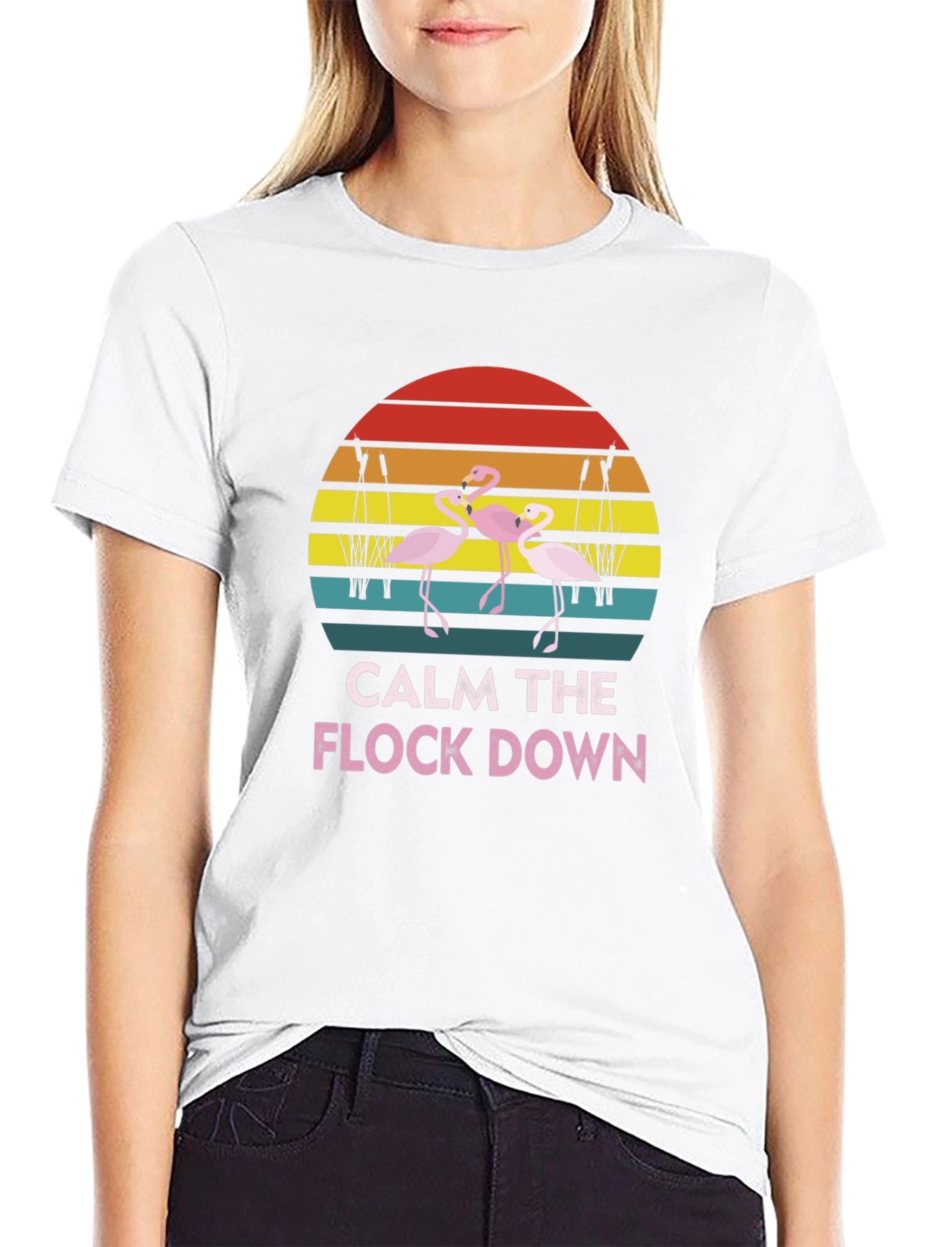 Calm The Flock Down Flamingo T-Shirt