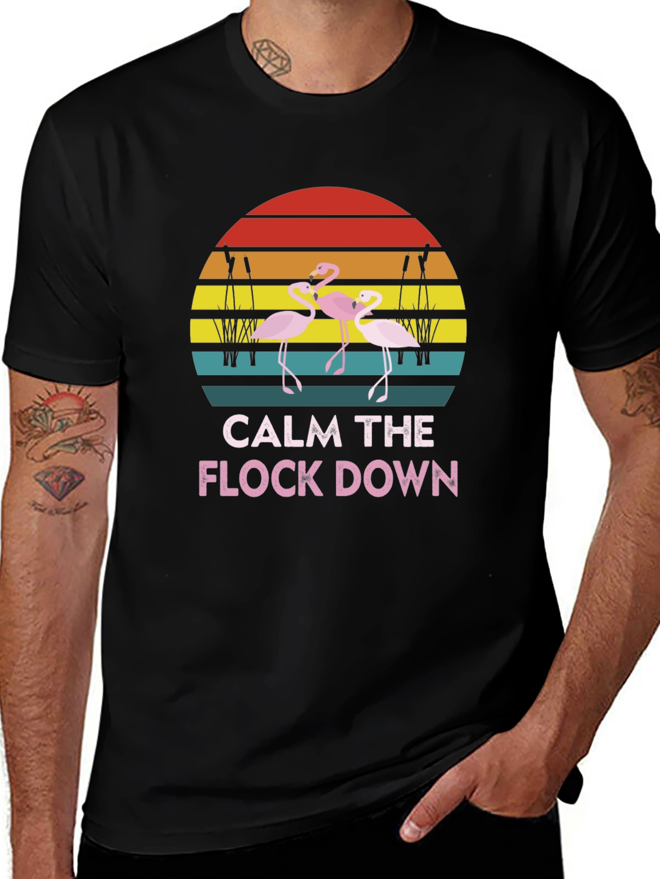 Calm The Flock Down Flamingo T-Shirt