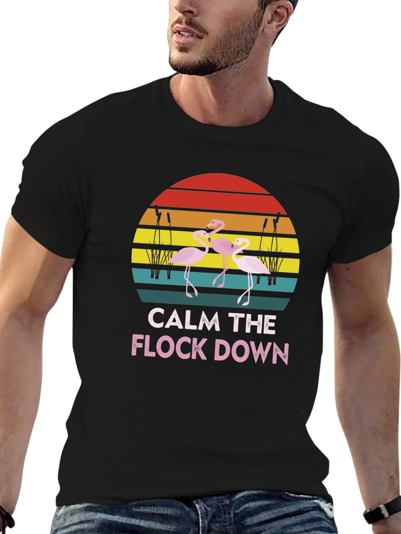 Calm The Flock Down Flamingo T-Shirt