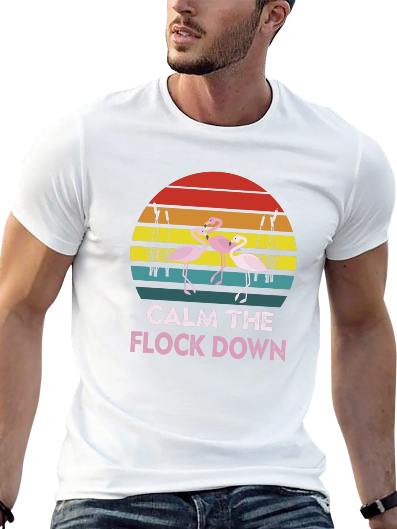 Calm The Flock Down Flamingo T-Shirt