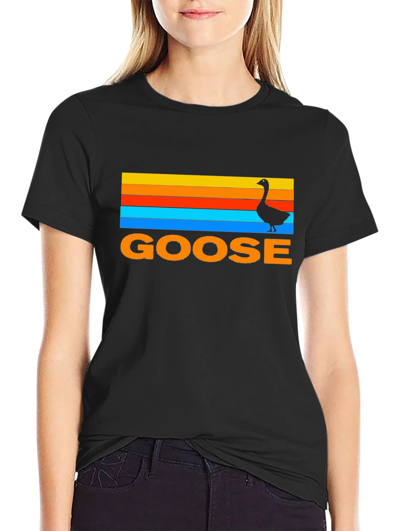 Retro Goose T-Shirt - Sunset Graphic Tee