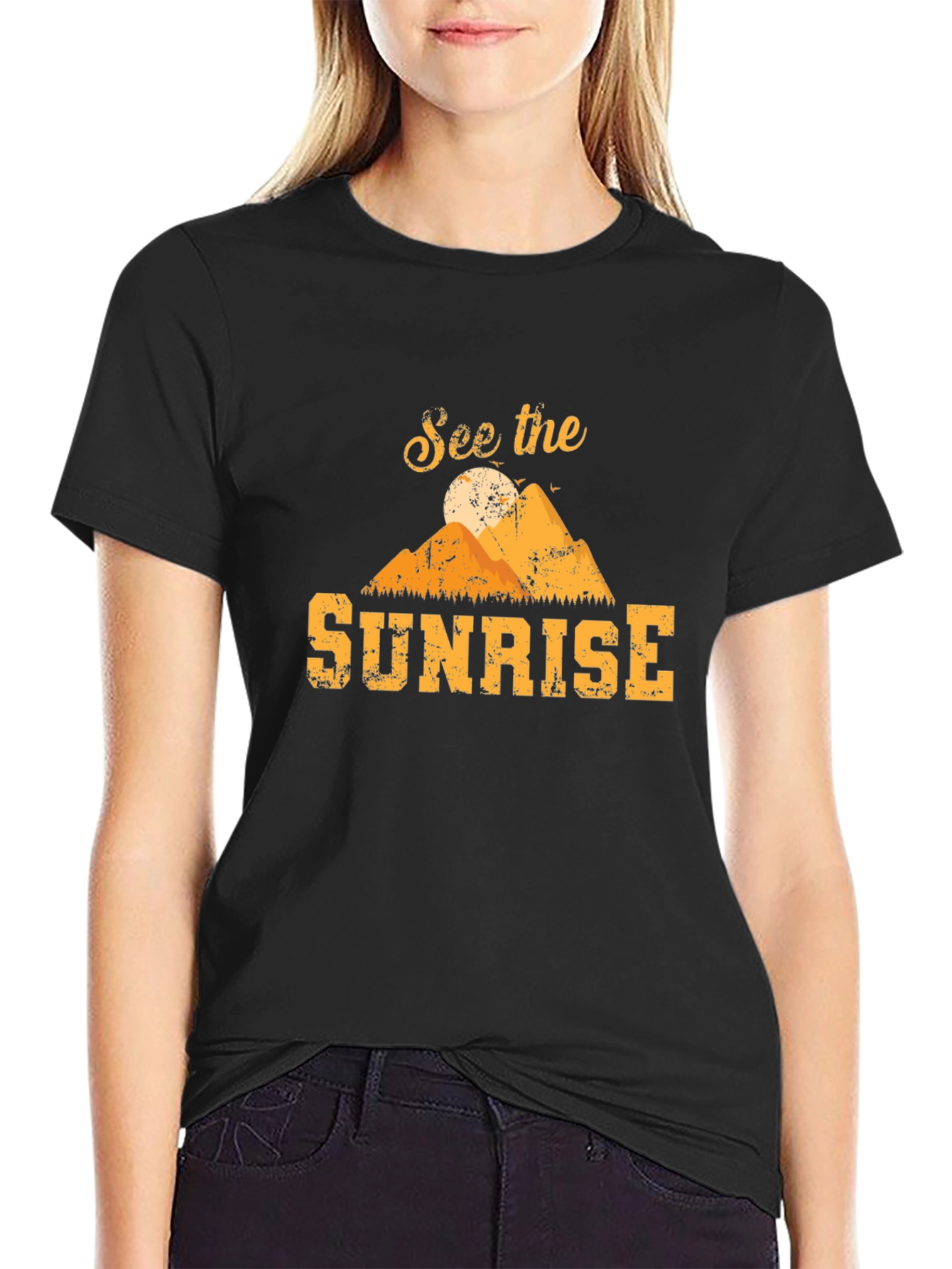 See the Sunrise Graphic T-Shirt - Mountain Design